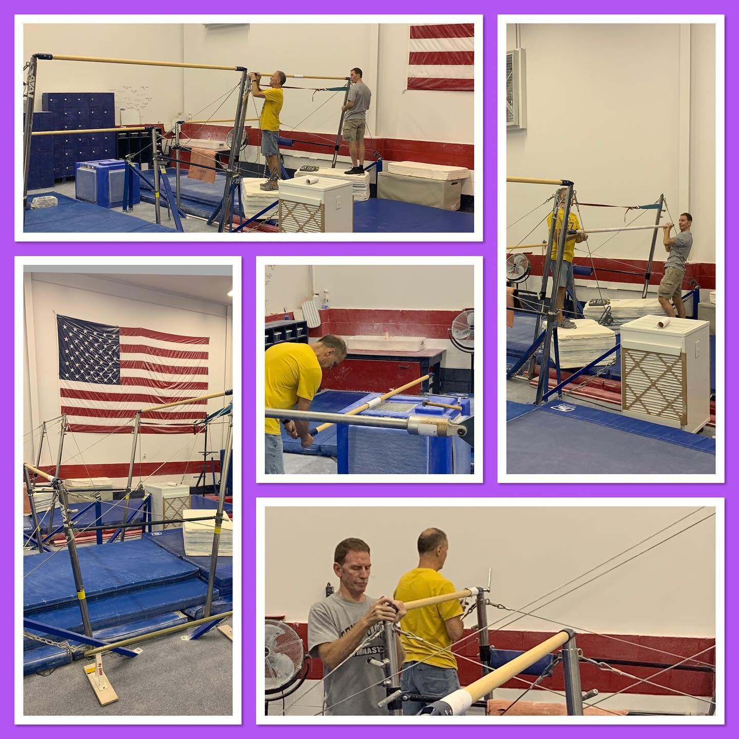 Out with the old and in with the new 🤩
4 New Bars Rails to help with our summer training!

Thank you @mancino_mats for always providing us with our new equipment needs!!
 
Thank you @randy_roth007 for always being there to give us a helpful hand 💜