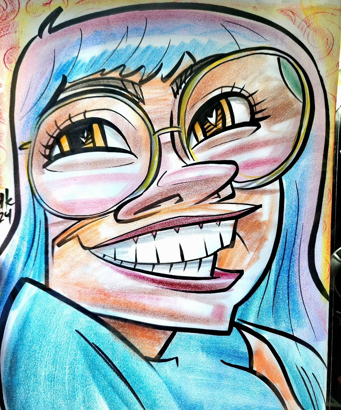 Got a portrait done by @dkdelicious over the weekend. Such an amazing job!!! 💜💙🩷 go follow him okayyyy