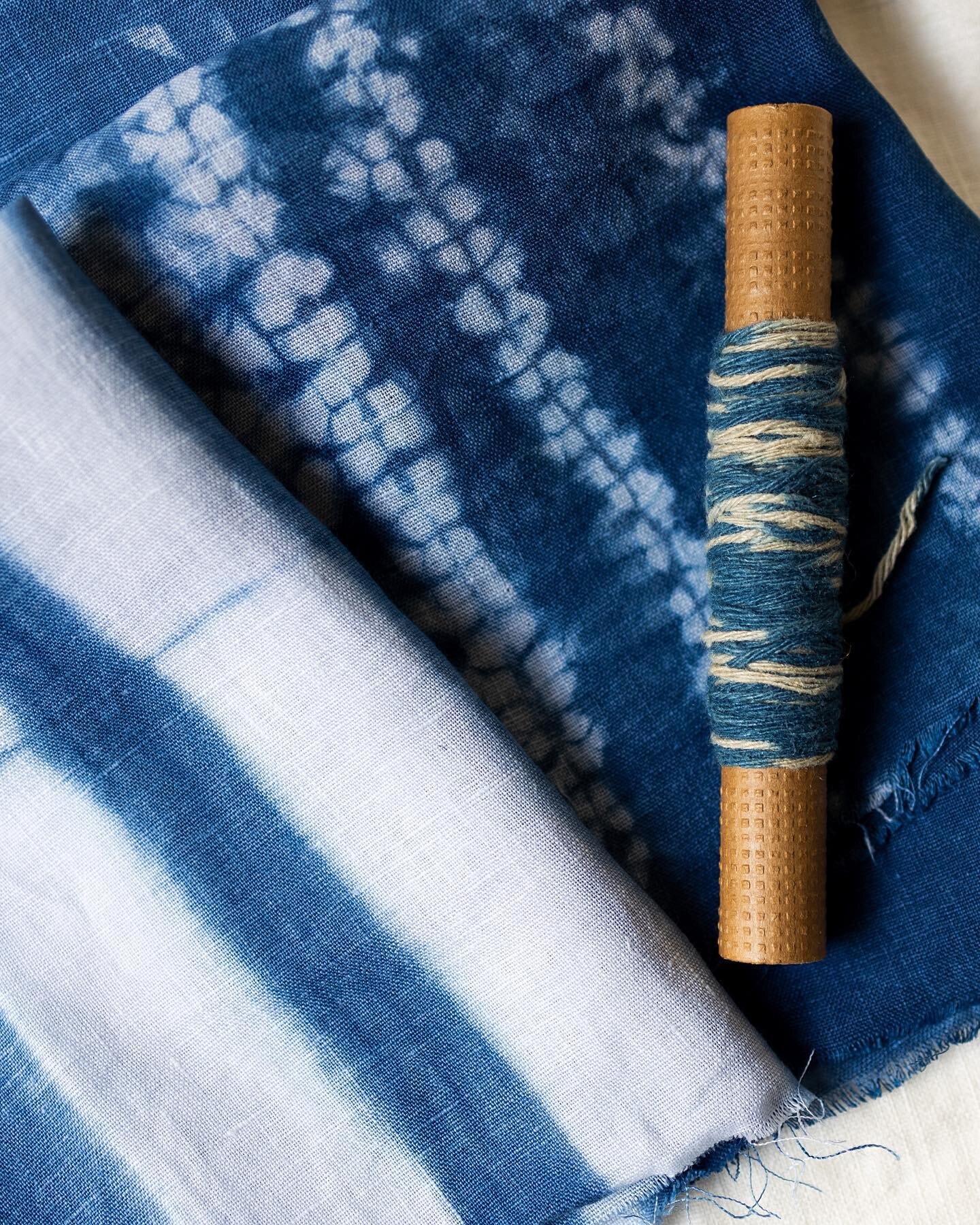 Intro into resist techniques &bull; Last month I took a masterclass @textielfabrique where we learned more about indigo dyeing and experimented with different resist techniques; kasuri, shibori and katazome are Japanese textile techniques to create p