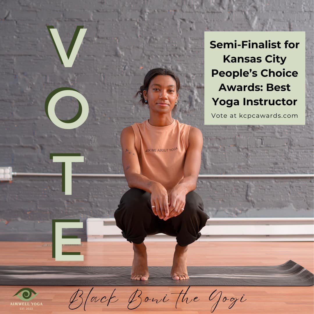 Have you voted?! Ahh ONE DAY LEFT!  Vote our very own @blackboni_theyogi as best yoga instructor in KC ✨

https://kcpcawards.com/semi-finalists-2024/semi-finalists-health-wellness-2024/ 

Polls close on 5/10. Thank you for the support 🥹💗
#aimwellyo
