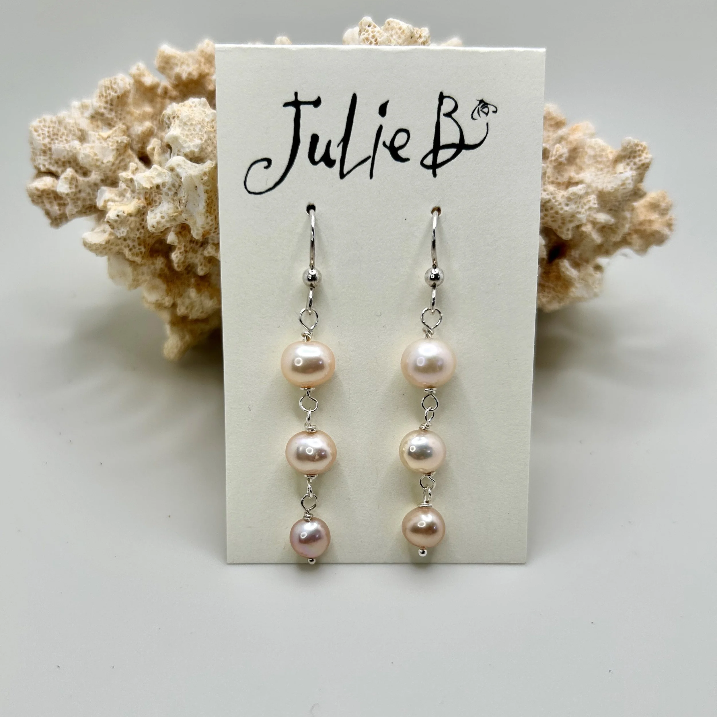 Triple Pearl Drop Earrings
