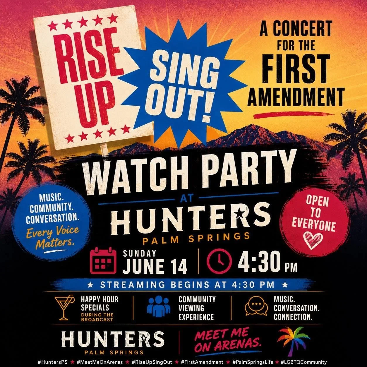  "RISE UP & SING OUT - A CONCERT FOR THE FIRST AMENDMENT." - WATCH PARTY