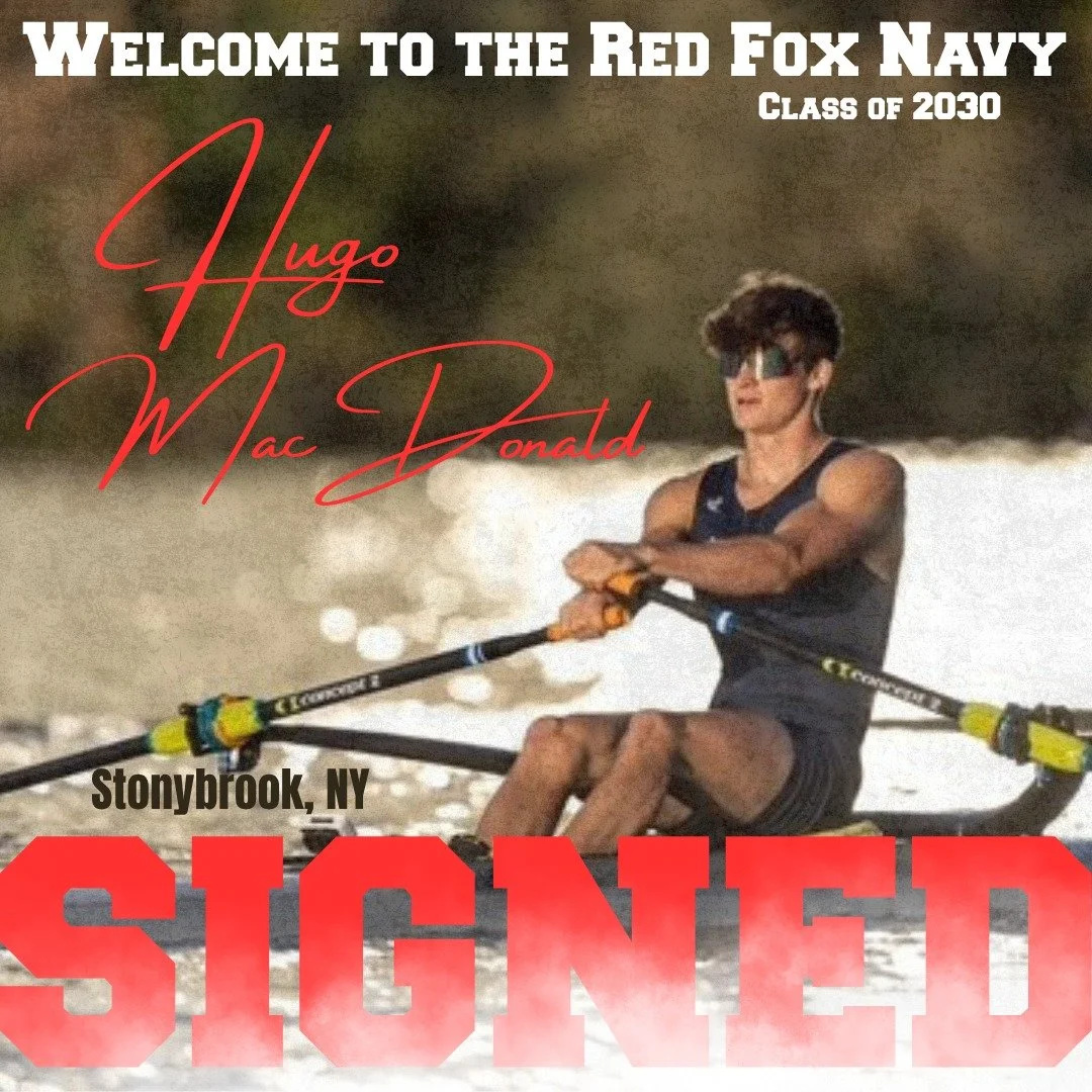 Welcome to the Red Fox Navy Class of 2030 @hugomacdonald17 from @stonybrookschool and @stonybrookbears 

#GoRedFoxes #RedFoxNavy #GoBears #YEAHSBSRowing