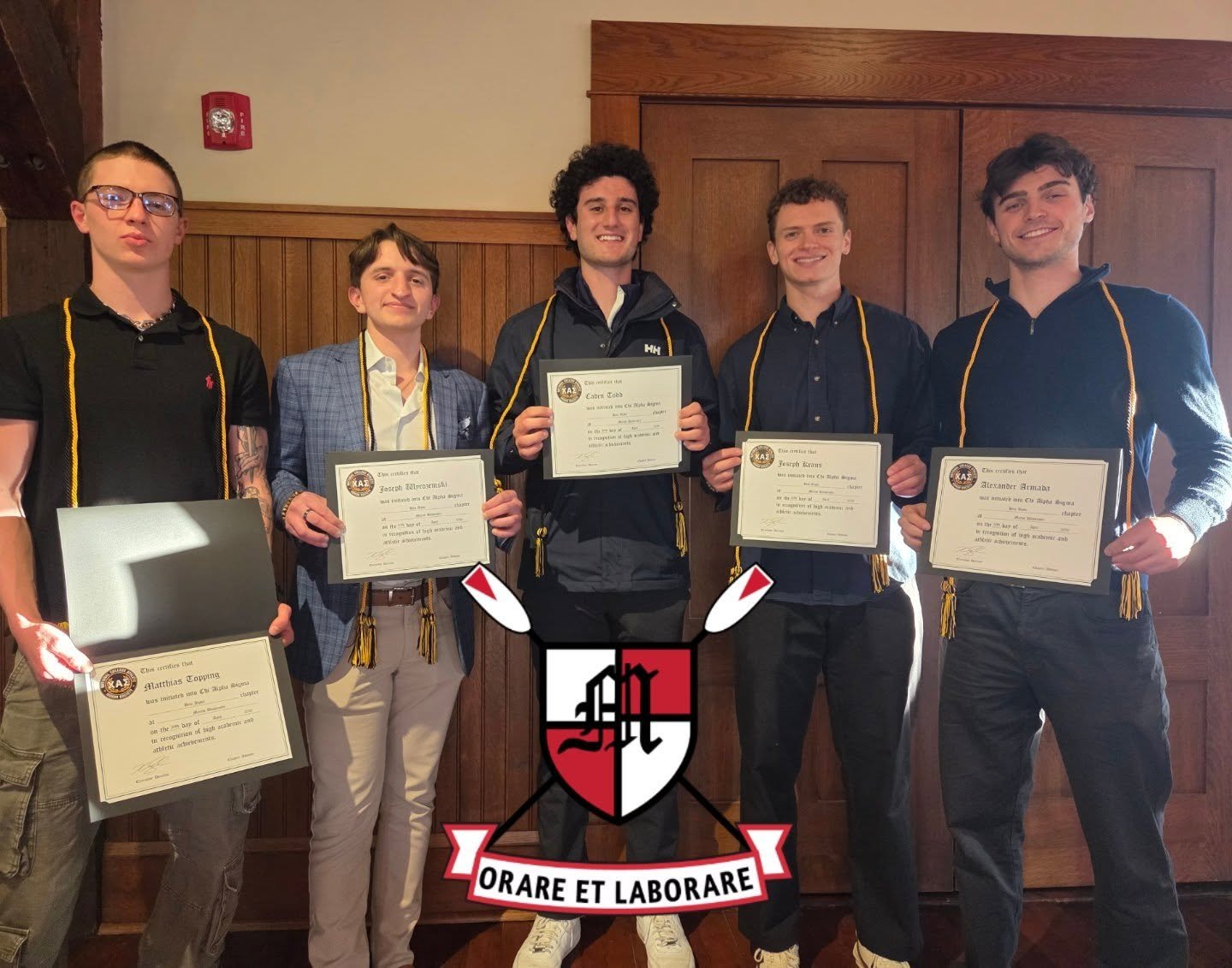 Congrats to Marist Junior Oarsmen @matthiastopping @joseph.wyro @cadentodd_ @josephkraus19 and @alexarmada_  who were inducted this evening into the Chi Alpha Sigma Athletics Honors Society.

#goredfoxes #redfoxnavy #smahtbois #doyoulikeapples