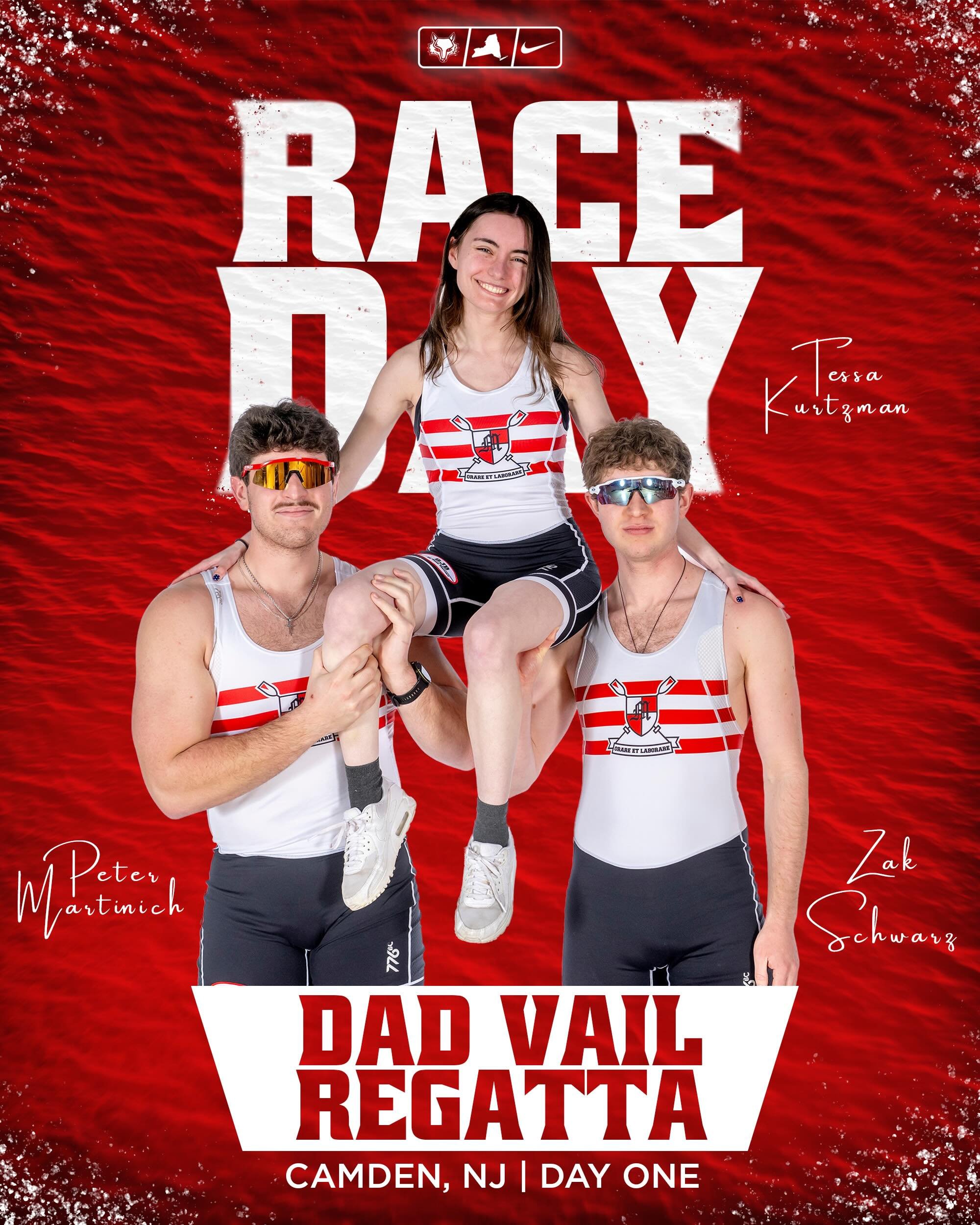 Day one of the Jefferson Dad Vail Regatta!!🦊

Race times:
9:15am 2x TT
10:00am 3V TT
10:15am 2V TT
10:20am V8 TT

2:15-2:20pm 2x Semis
2:55-3pm 3V Semis
3:05-3:10pm 2V Semis
5:00pm V8 Semis