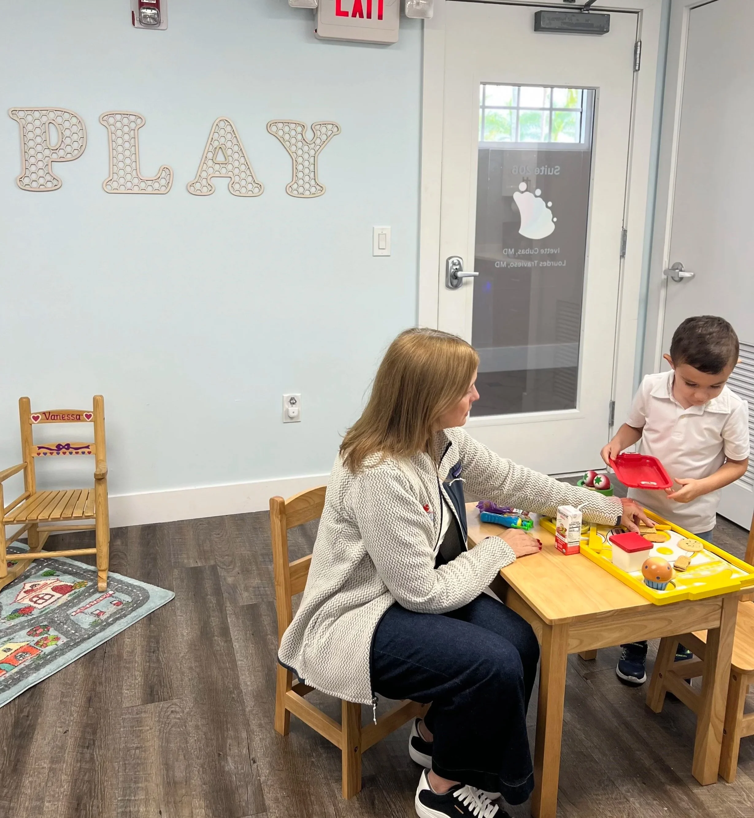 Dr. Travieso performing an ADOS Autism Test