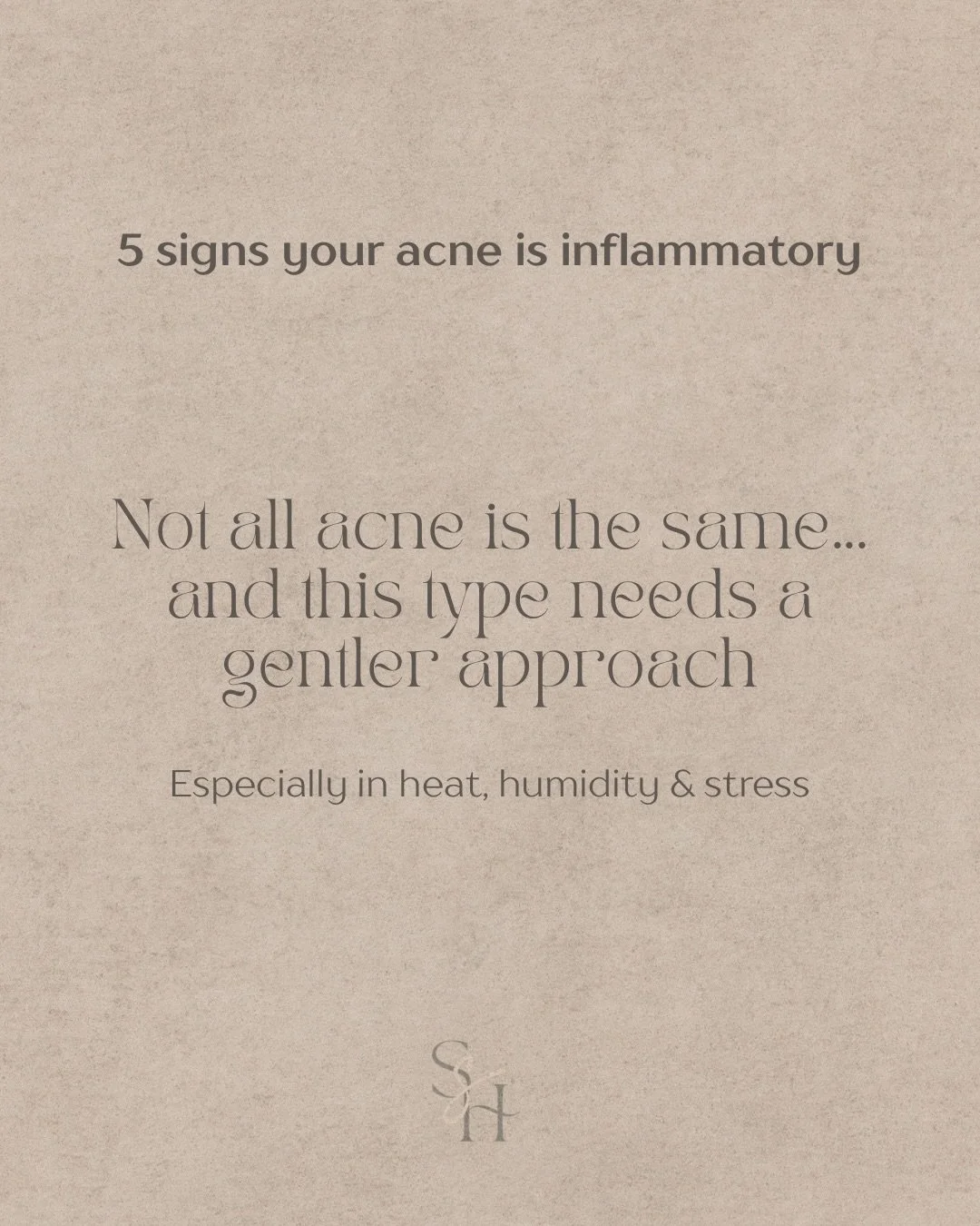 Inflammatory acne doesn&rsquo;t respond to harsh products, stripping routines, or aggressive treatments.

Some signs I often see in clinic:
&bull; Red, sore breakouts
&bull; Skin that stings or burns easily
&bull; Breakouts that worsen with stress
&b