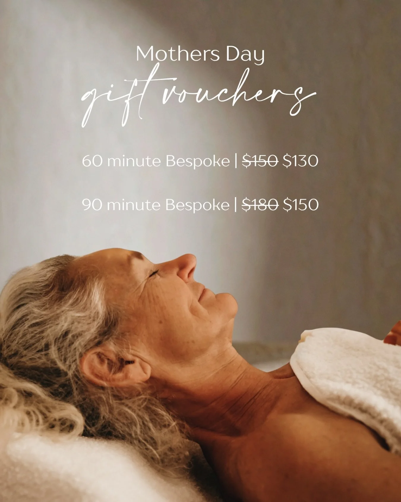 Mother&rsquo;s Day, sorted. 

If you&rsquo;re gifting someone who&rsquo;s always looking after everyone else, a calm hour (or 90 minutes) to switch off can be the most thoughtful present. 

For Mother&rsquo;s Day only: 
☁️ **60 min Bespoke Facial** u