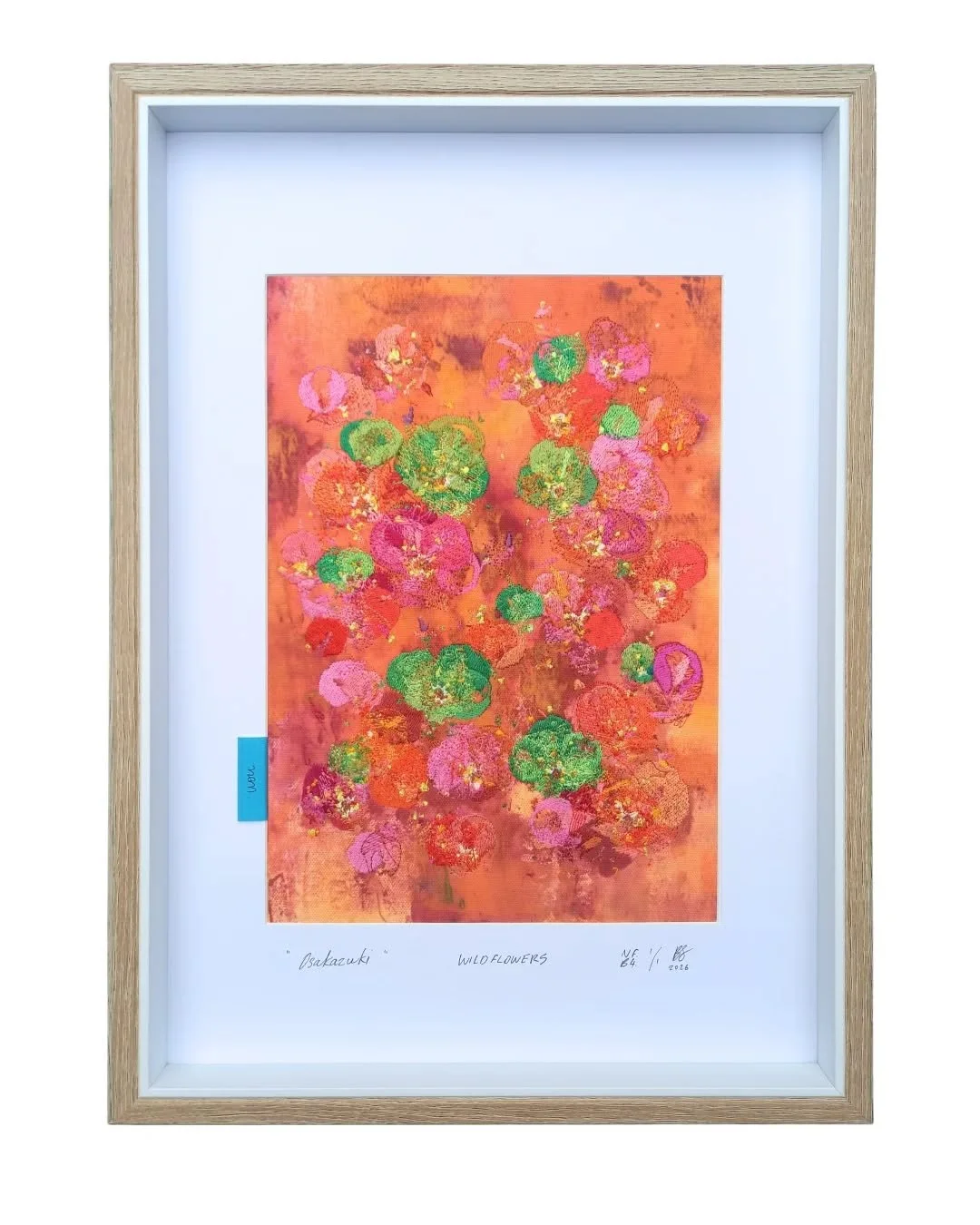 WILDFLOWERS - not forgotten series // bloom four - 2026.
Ink / paint &amp; polyester embroidery on cotton.
450 x 330 mm
All works are 1 of 1 editions

Slide 1 - "Osakazuki" - sold. 
Slide 2 - "Just one more day" - sold.
Slide 3 - 