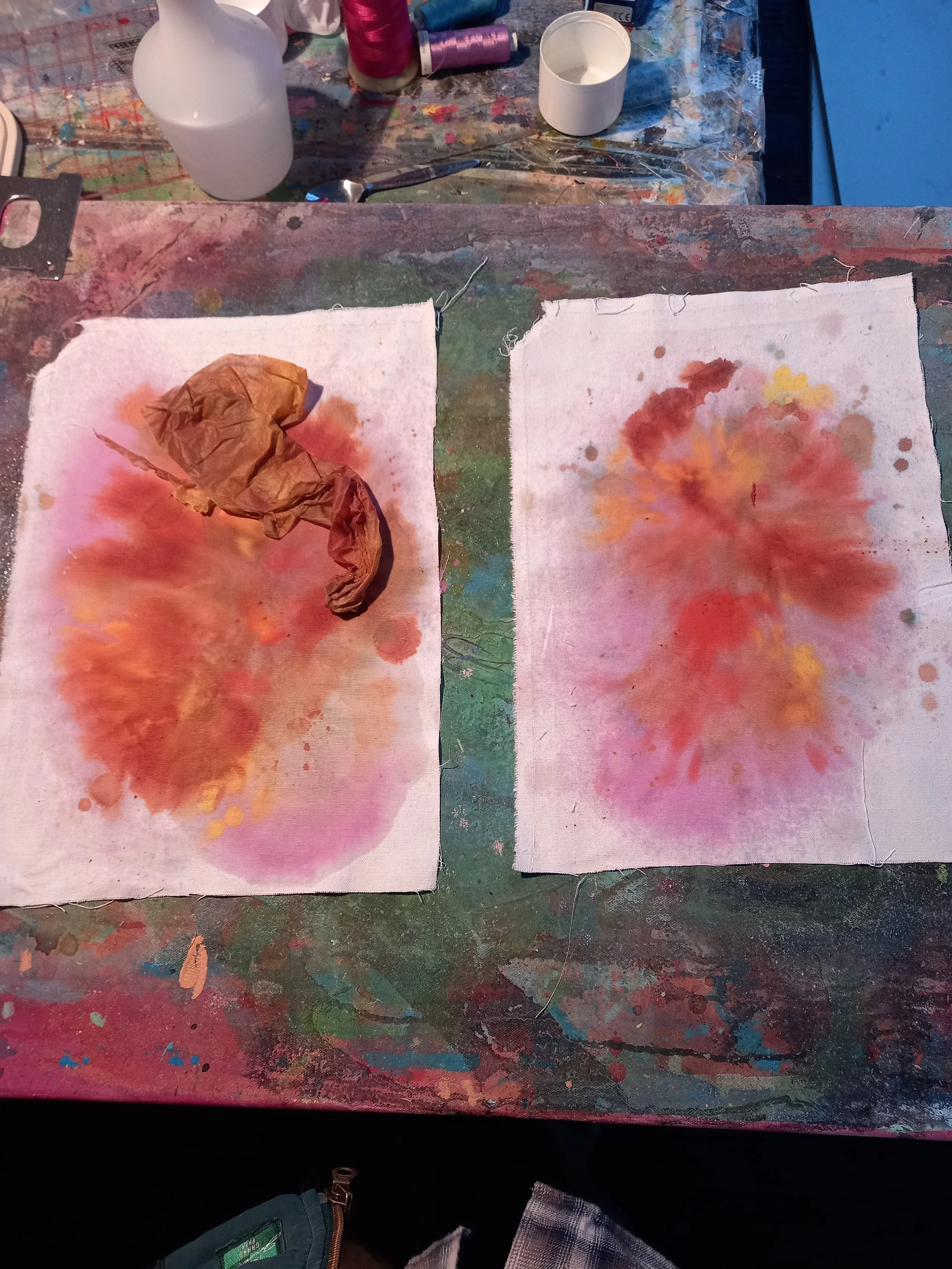 The painting process is always a fun mystery to me.. an then it never comes out the way you expect it when it dry's too. it's addictive