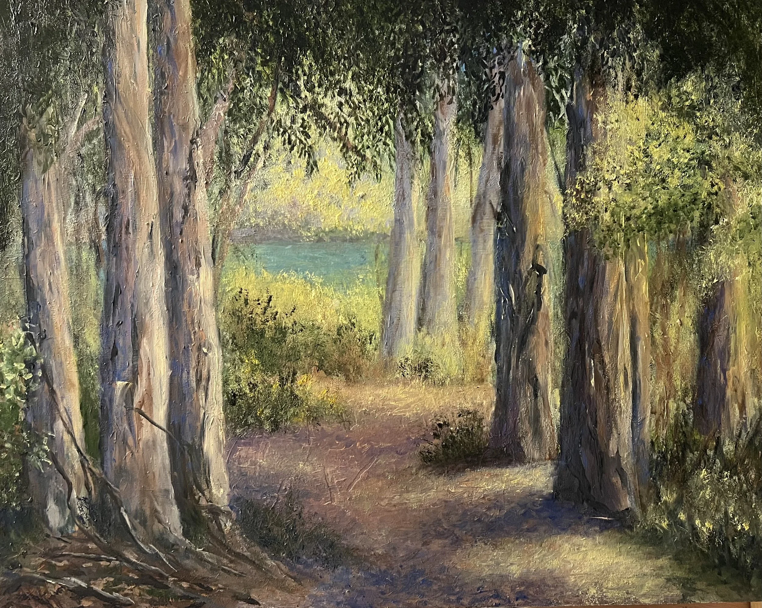 Mystery Around the Corner 2026
16" by 20" Oil on aluminum composite
$375