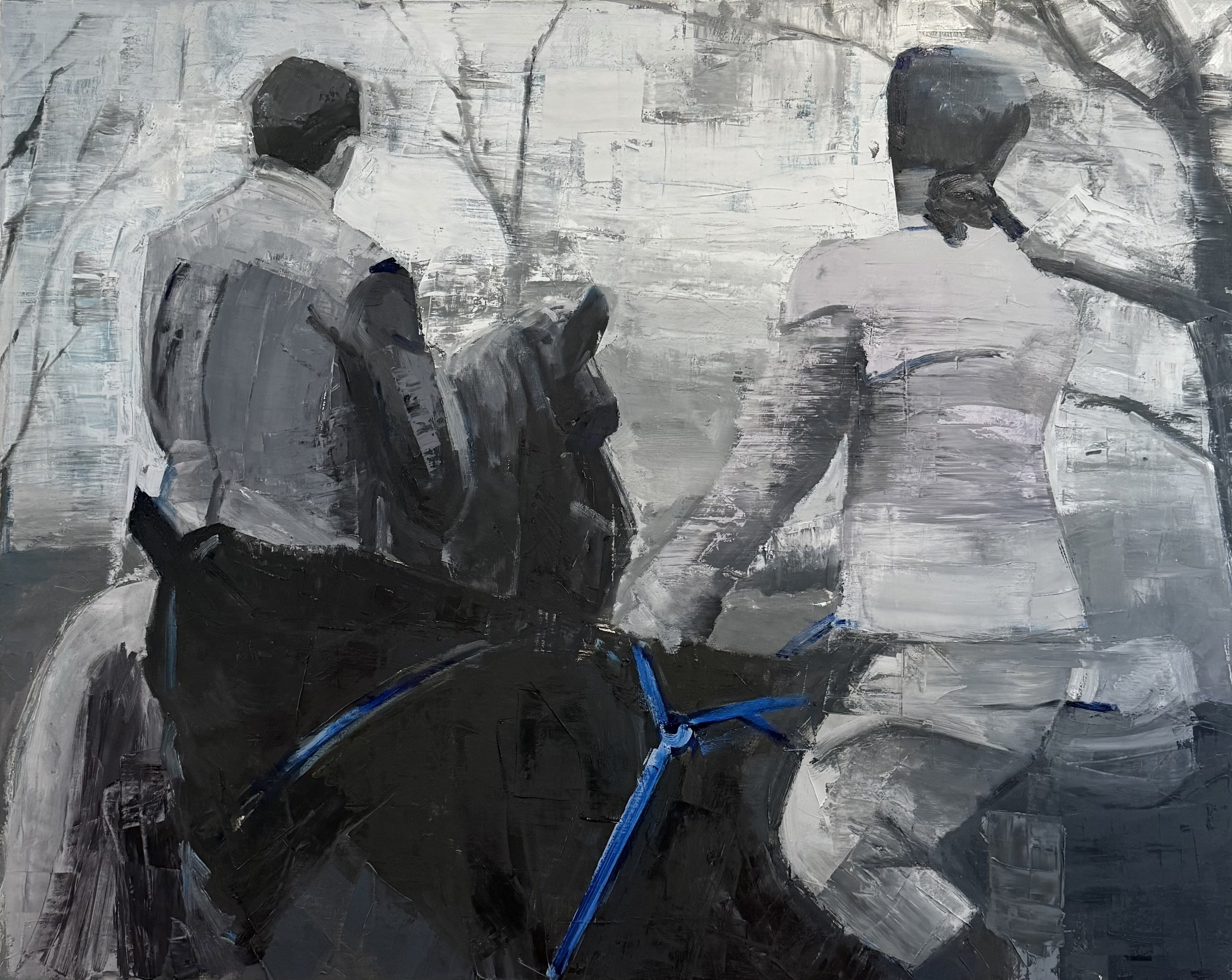 "In the Woods on Horses" // 50" x 40" // oil paint on linen // AVAILABLE