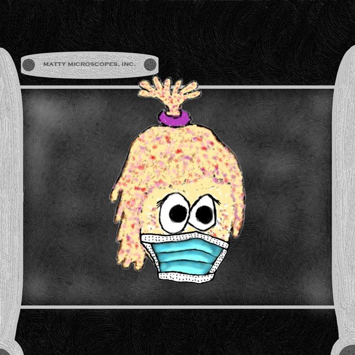 Izzie + Microscope BG + Face Mask