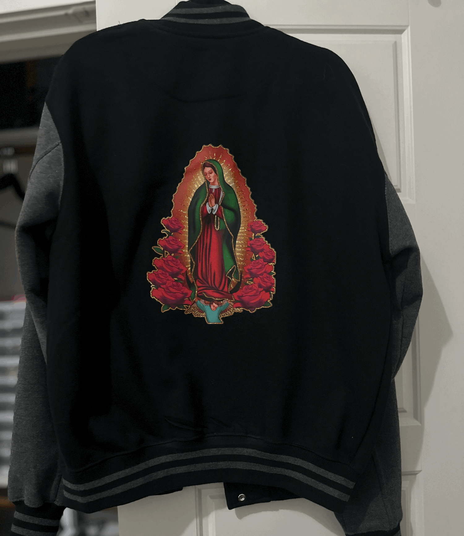 PRO CLUB VARSITY JACKET- VIRGENCITA — Firme Estilo
