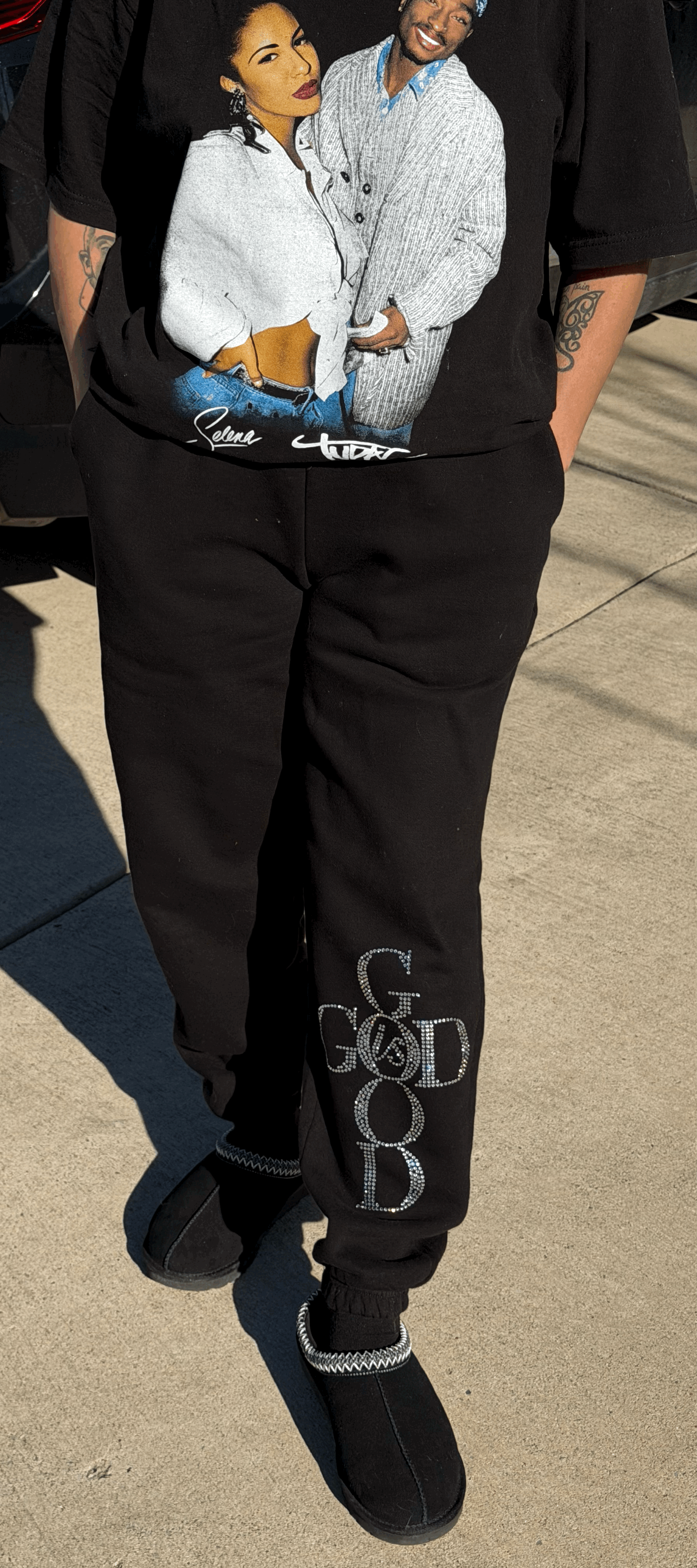 God is Good Rhinestone Sweatpants