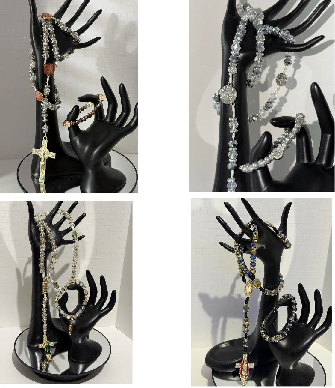 Elegant Handcrafted Rosary Beads and Bracelet/keychain Collection-$20