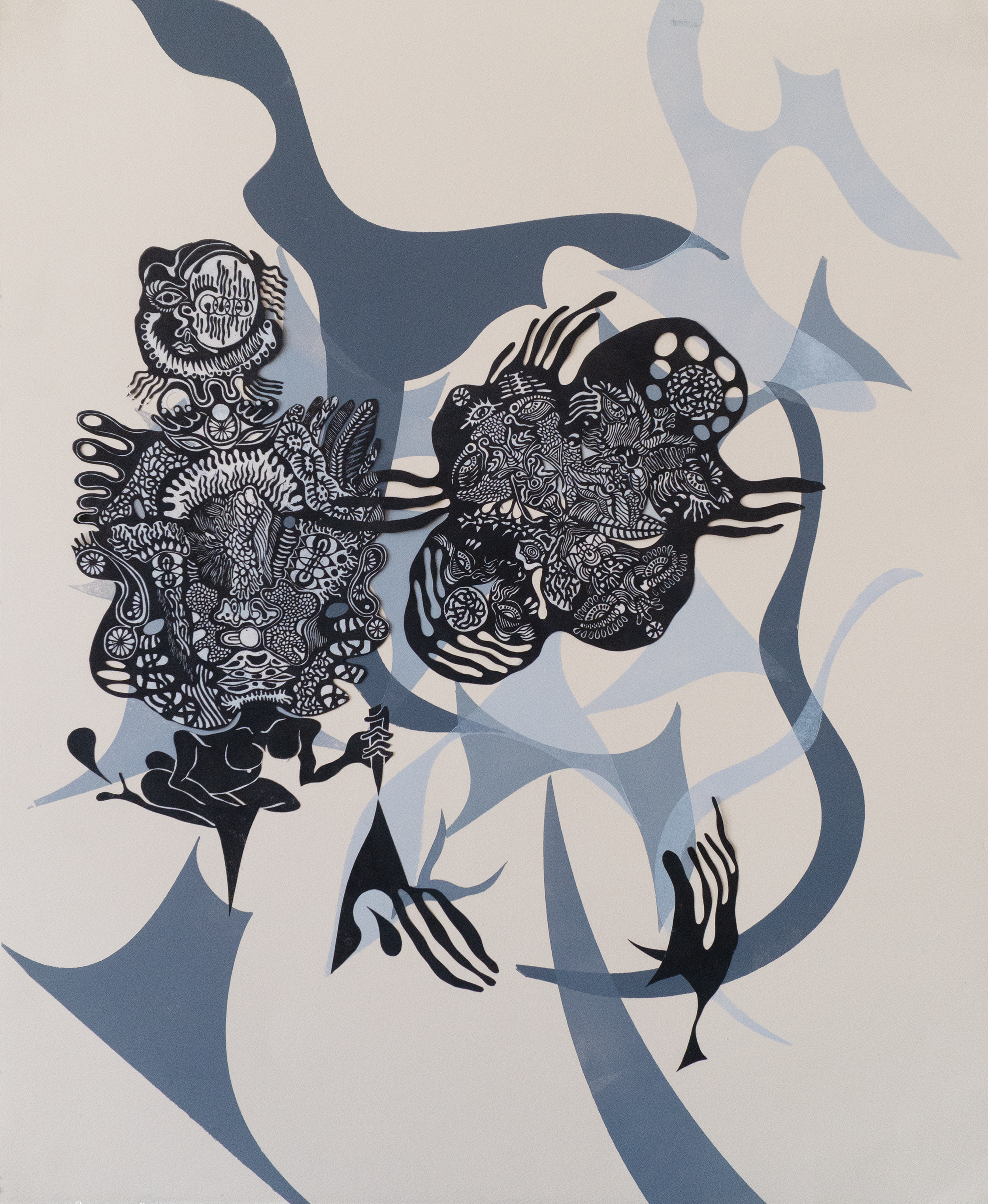 Fragments of Us, woodblock prints, 18 x 22 inches, 2025