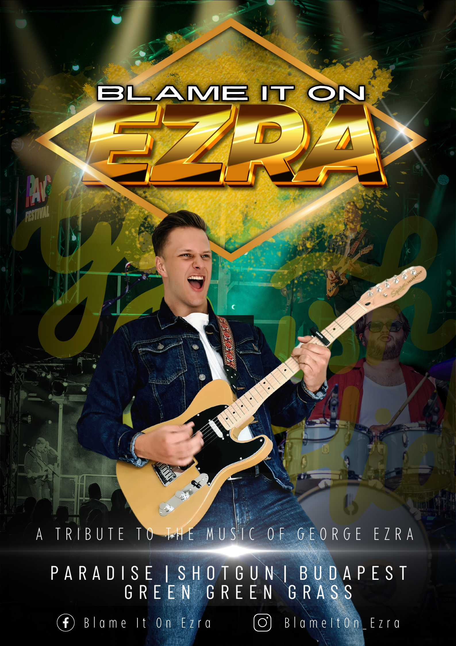 George Ezra tribute act UK Blame It On Ezra tribute show Best George Ezra tribute band Solo George Ezra tribute UK George Ezra tribute performer with live band Book George Ezra tribute act