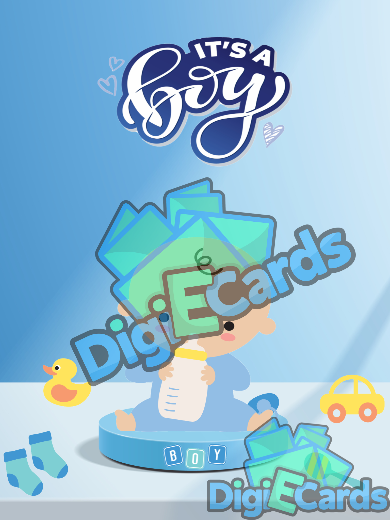 It's A Boy Digi Card