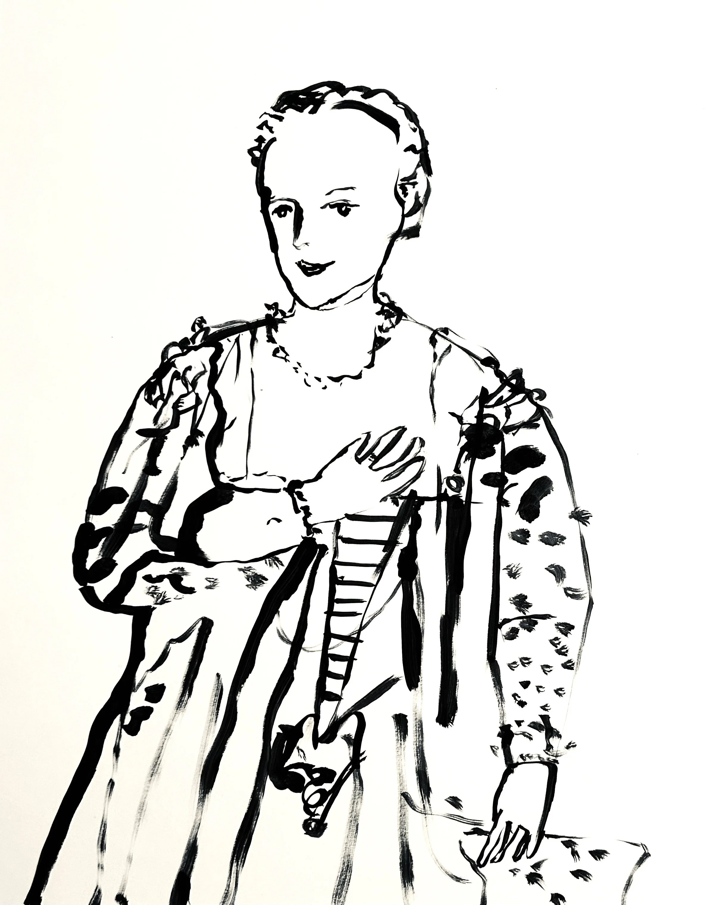 Drawing Paintings, 2026, ink on paper, 52x42 cm