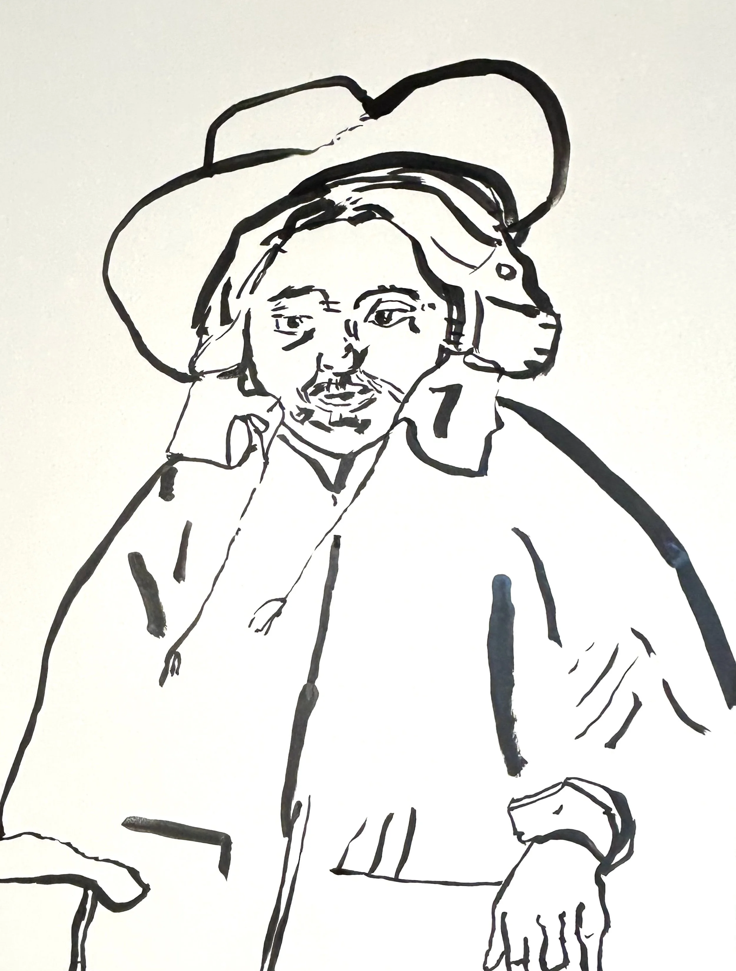 Drawing Paintings, 
2026, 
ink on paper, 76x57 cm