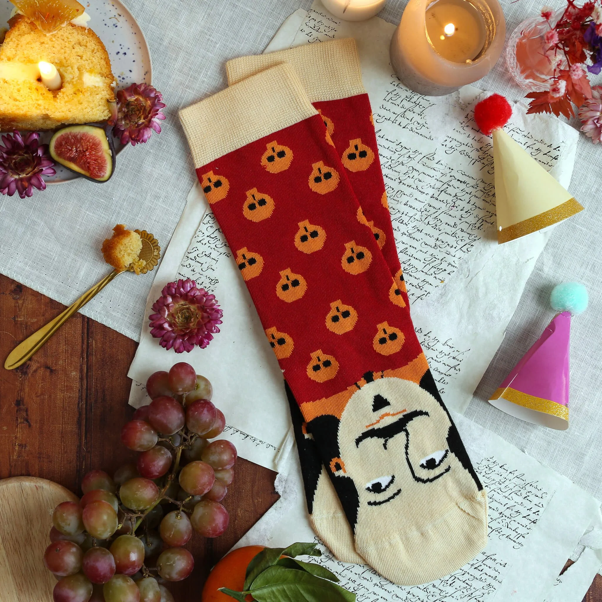 Product photography of Shakespeare socks By Roxanne 
