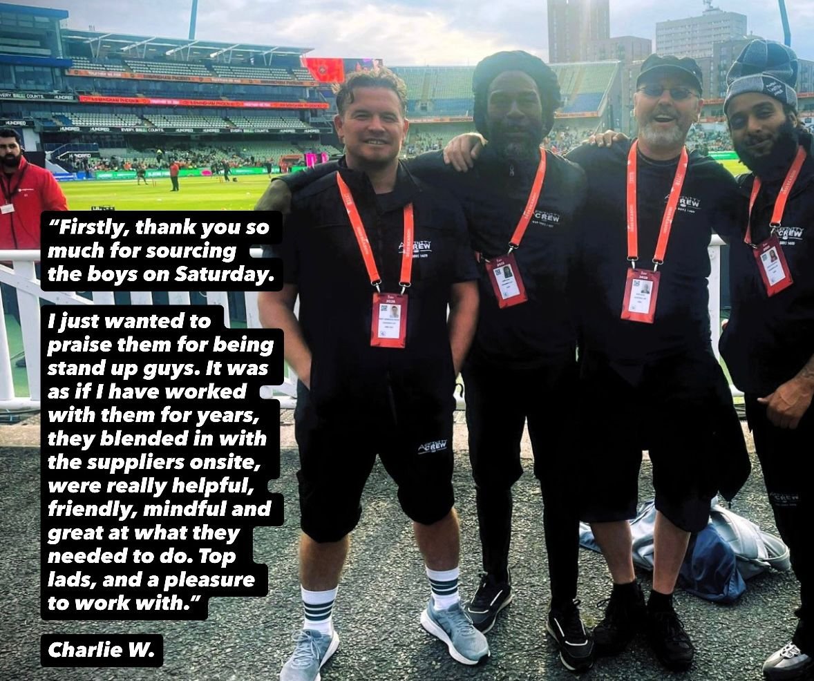 Local crew working at an event in Birmingham