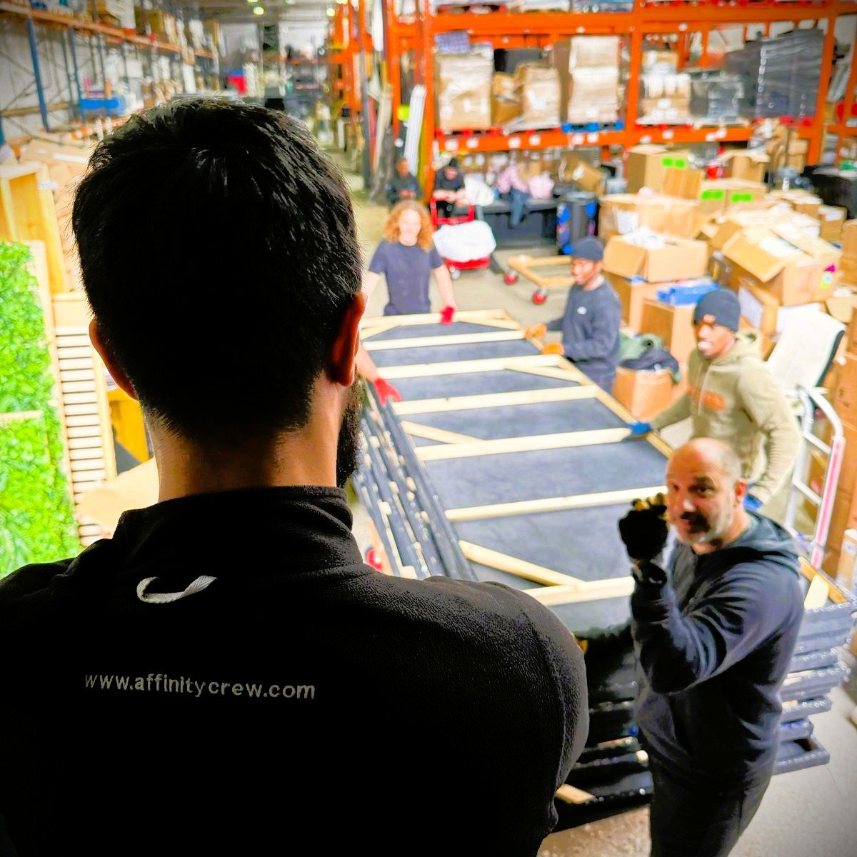 Local crew loading a truck in a warehouse