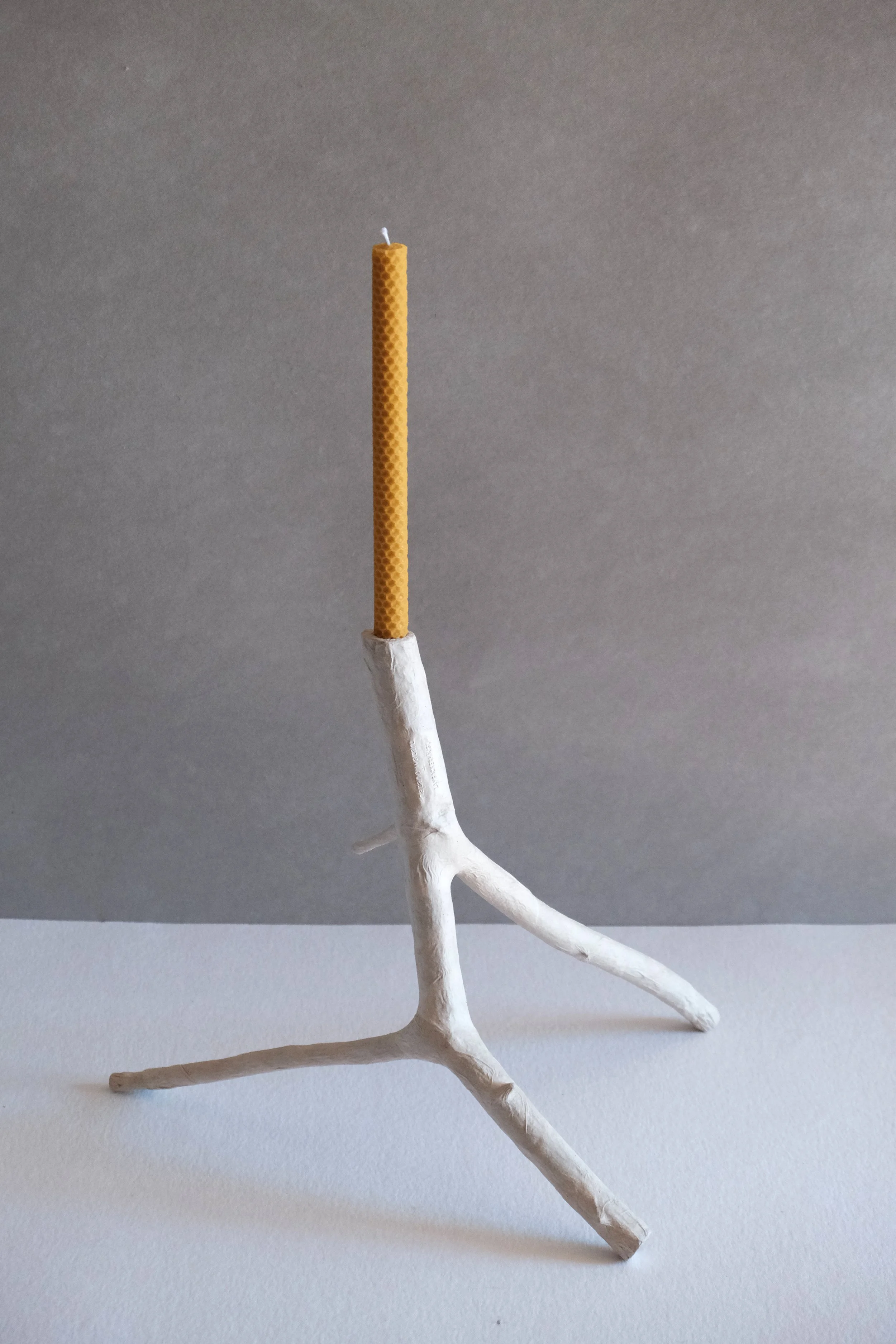 TWIGGY Washi Paper & Natural Wood Candle Holder