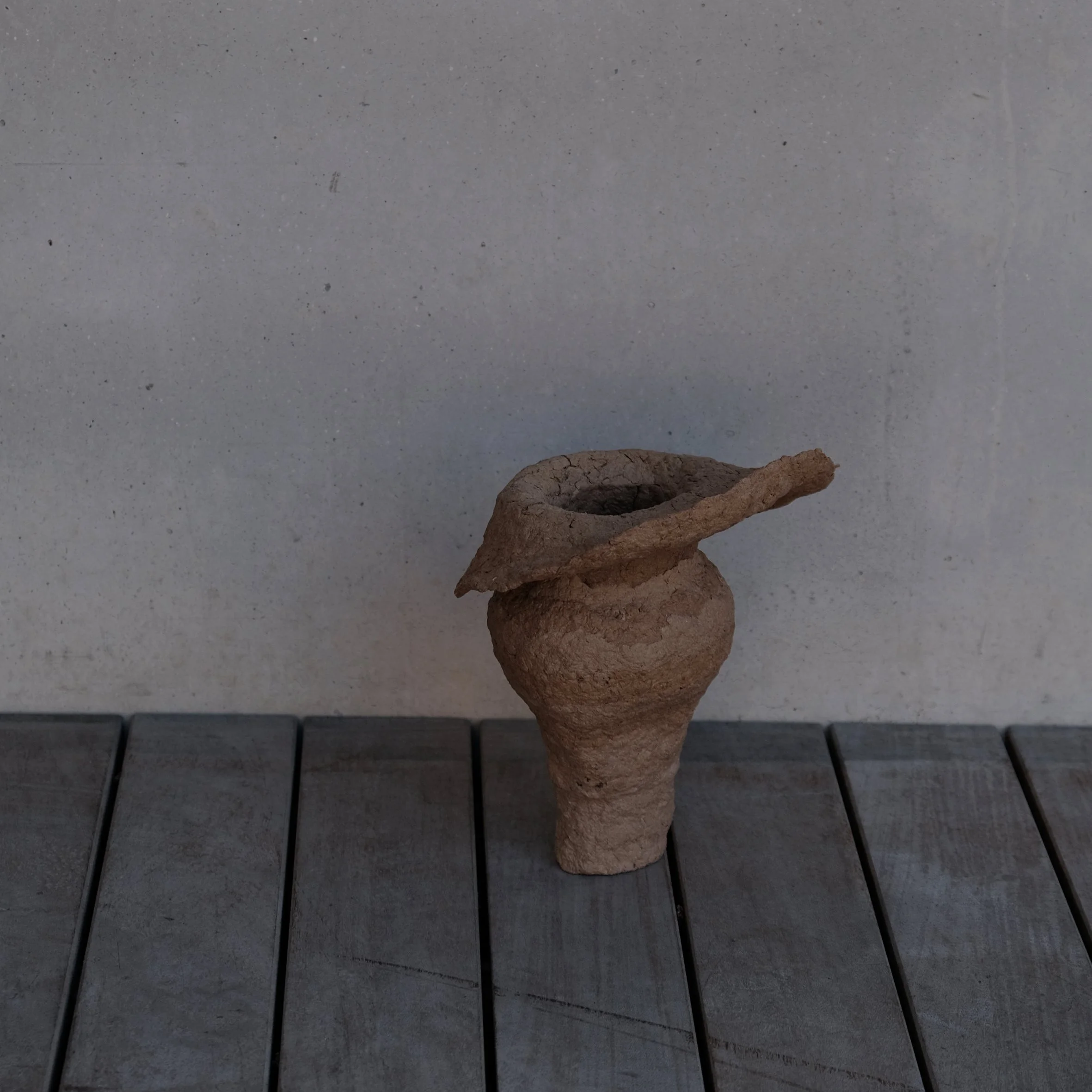 ADOBE small no.2 - Minimal Organic Paper Pulp Sculpture