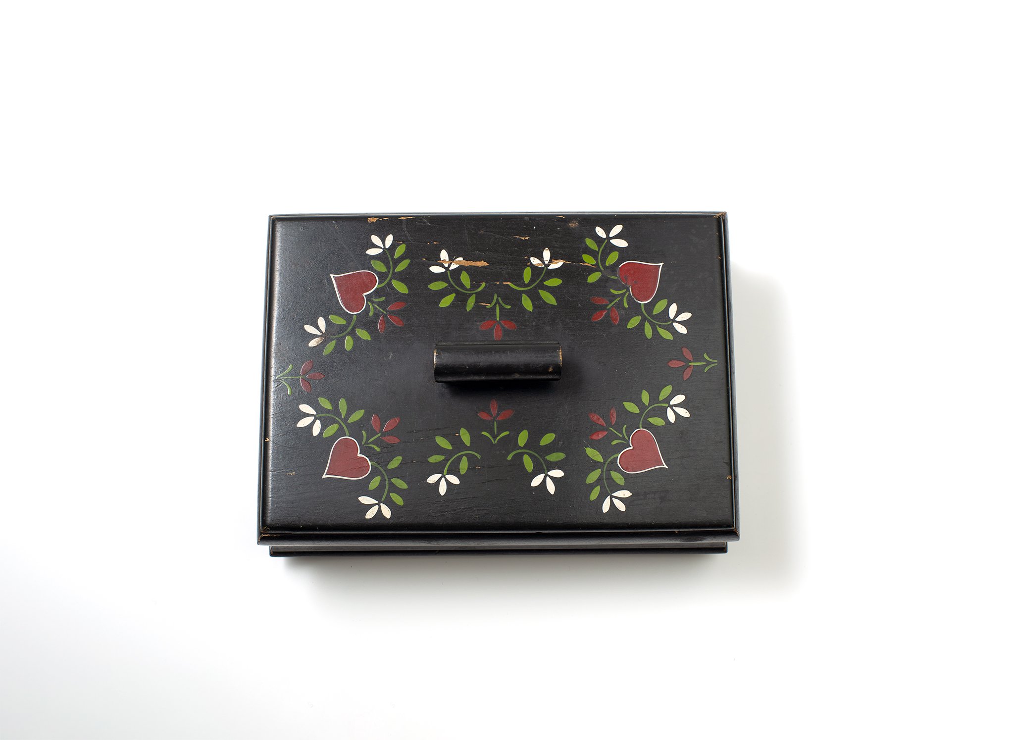 Hand-Painted Heart Pattern Wooden Box (ハンドペイント ハートパターン ウッドボックス) Hand-Painted Heart Pattern Wooden Box (ハンドペイント ハートパターン ウッドボックス)