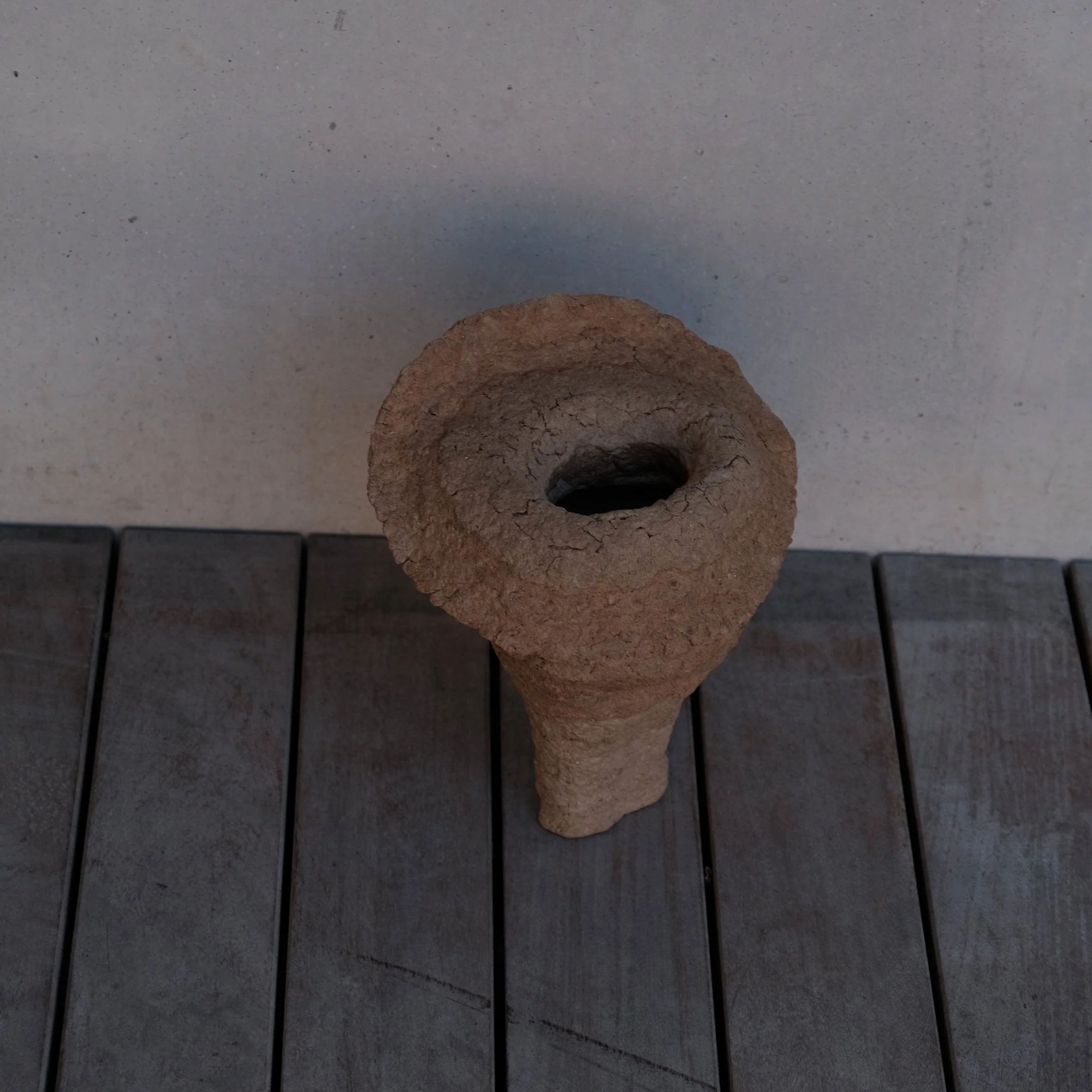ADOBE small no.2 - Minimal Organic Paper Pulp Sculpture