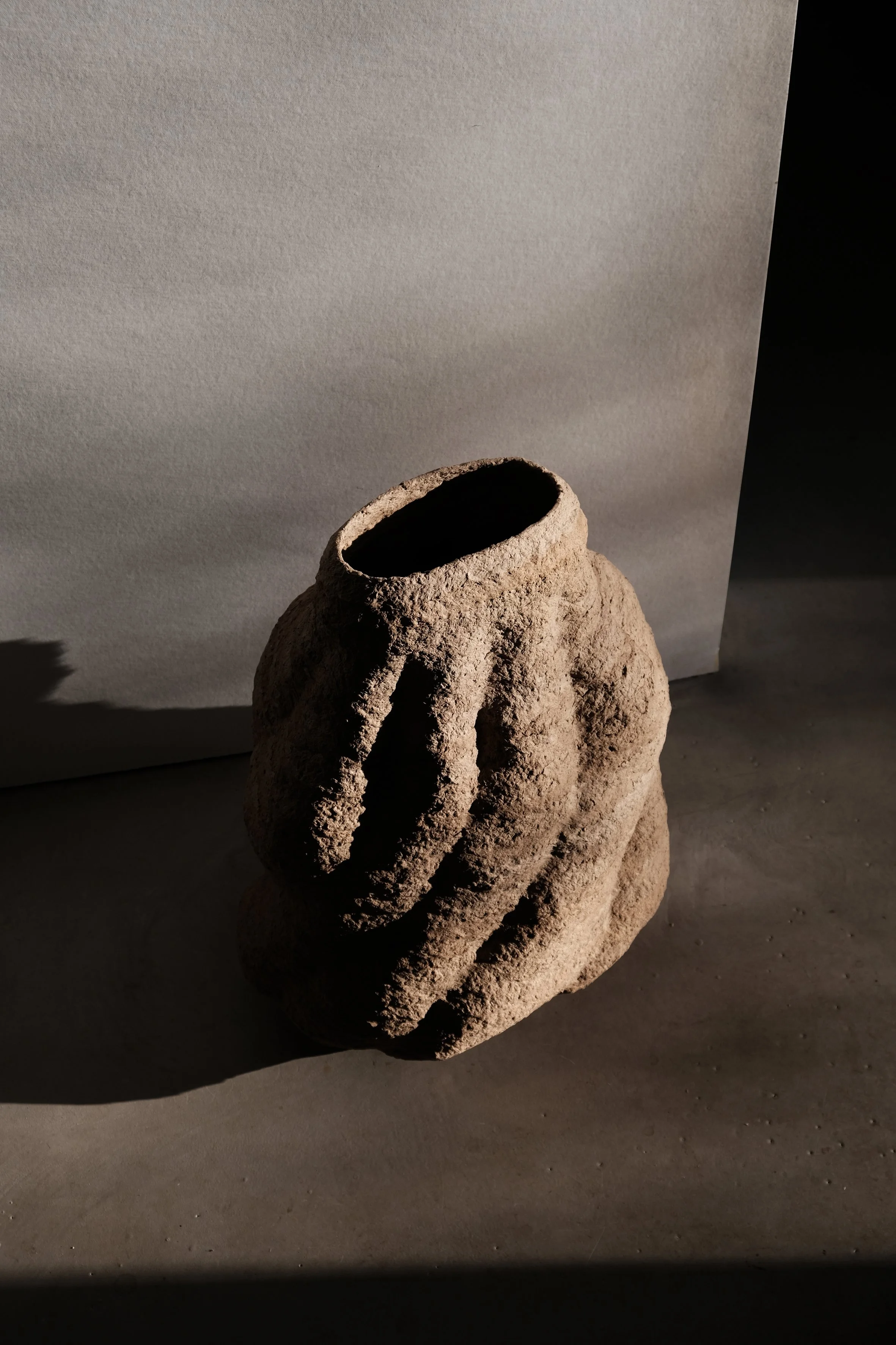 ADOBE large no.1 - Undulating Paper Pulp Sculpture