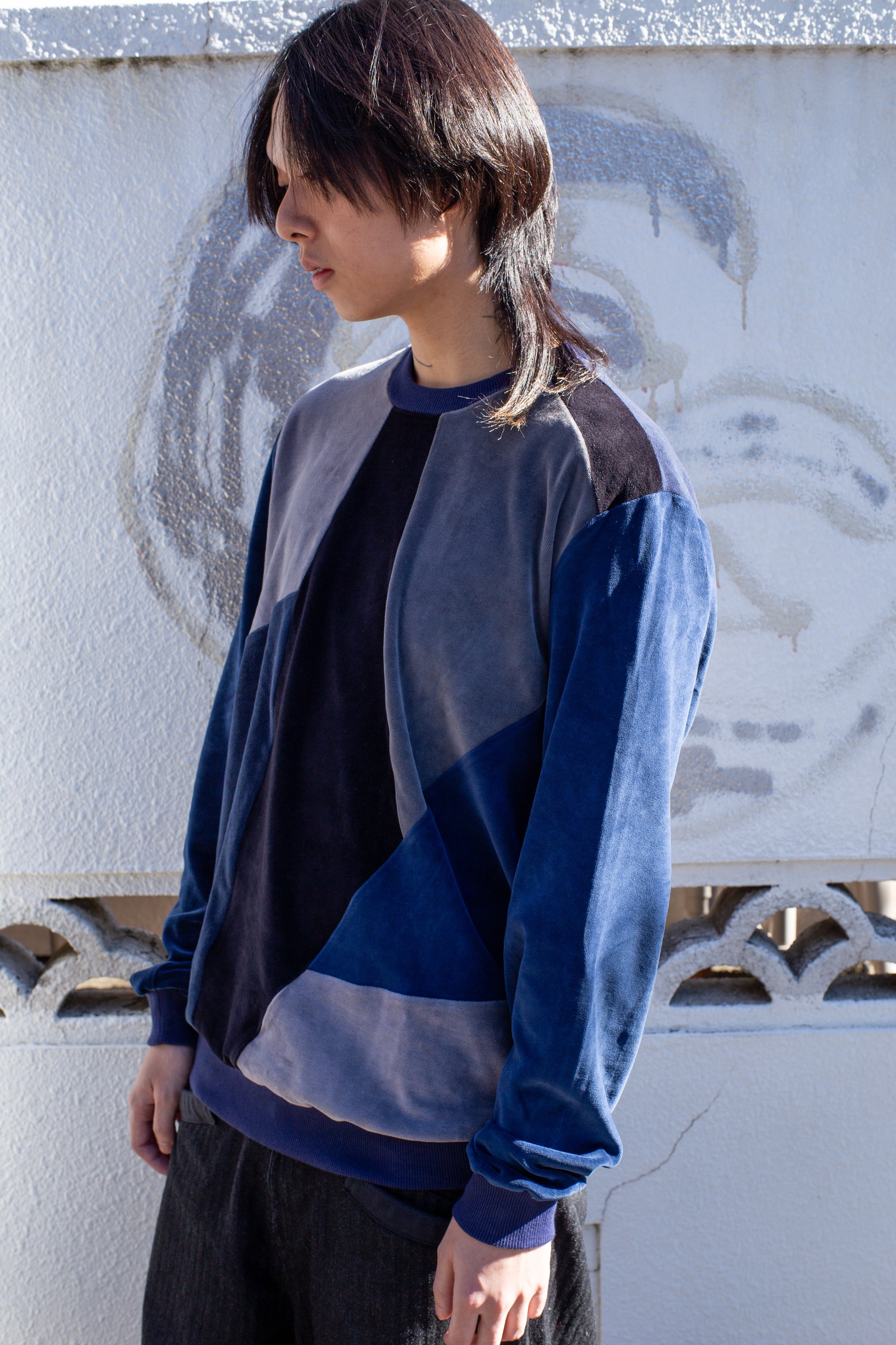 CROOKED - Designers Patchwork Sweatshirt (デザイナーズ パッチワーク スウェットシャツ) (Copy)