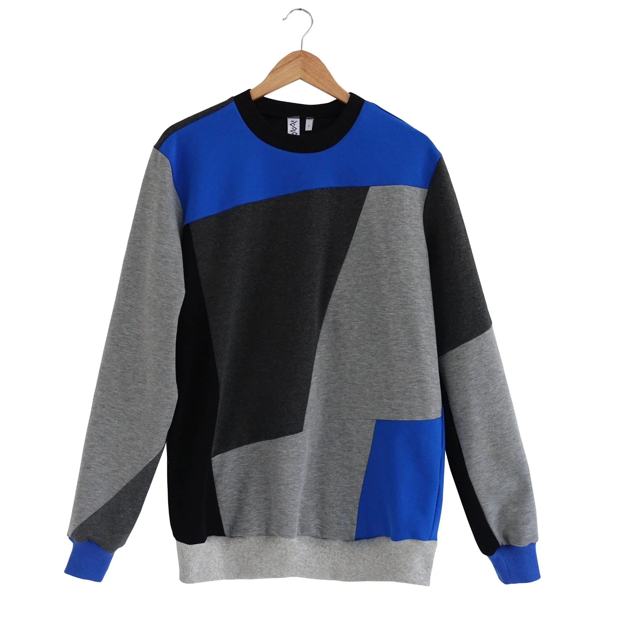 CROOKED - Designers Patchwork Sweatshirt (デザイナーズ パッチワーク スウェットシャツ)