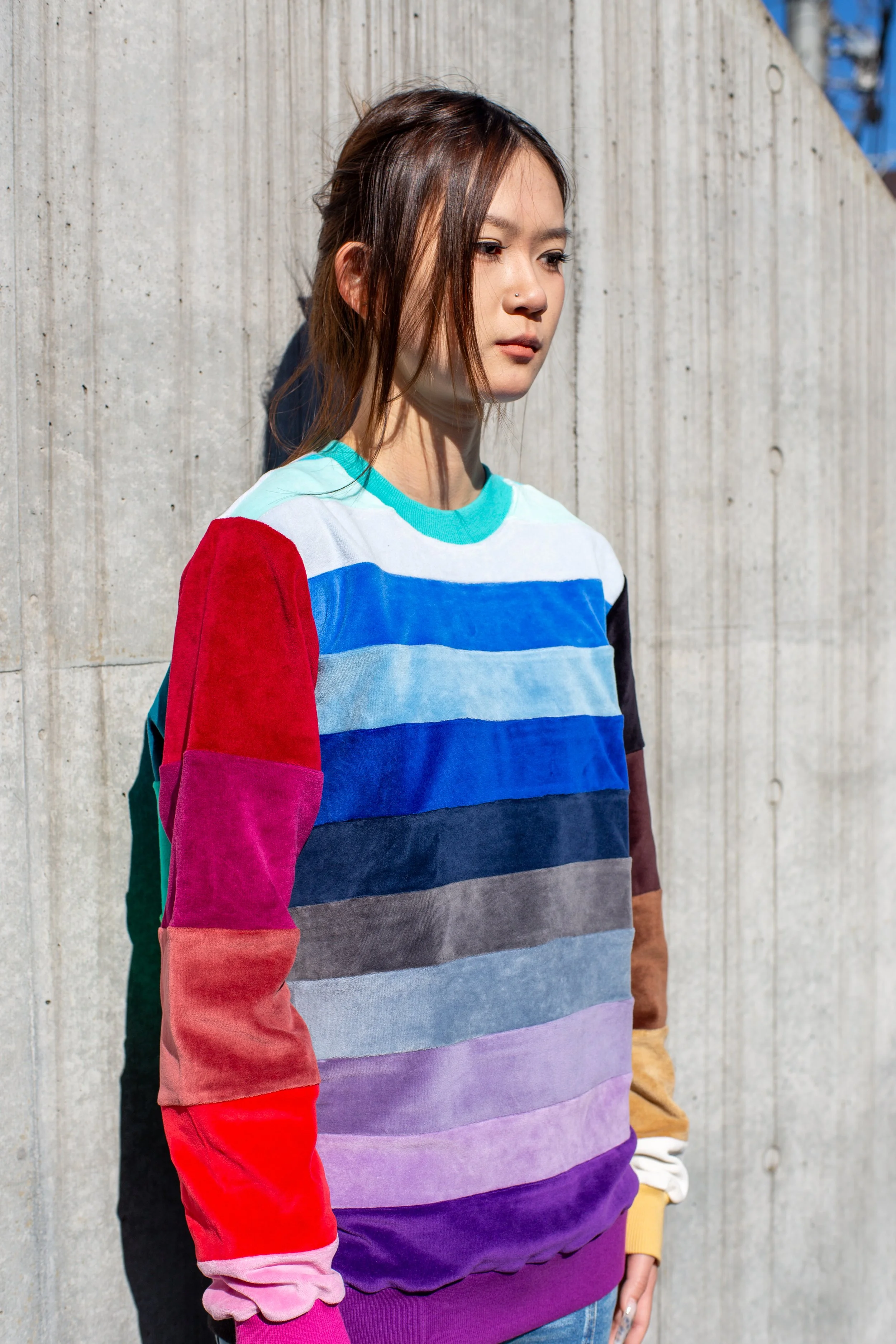 BIG STRIPE - Designers Patchwork Sweater (デザイナーズ パッチワーク セーター)