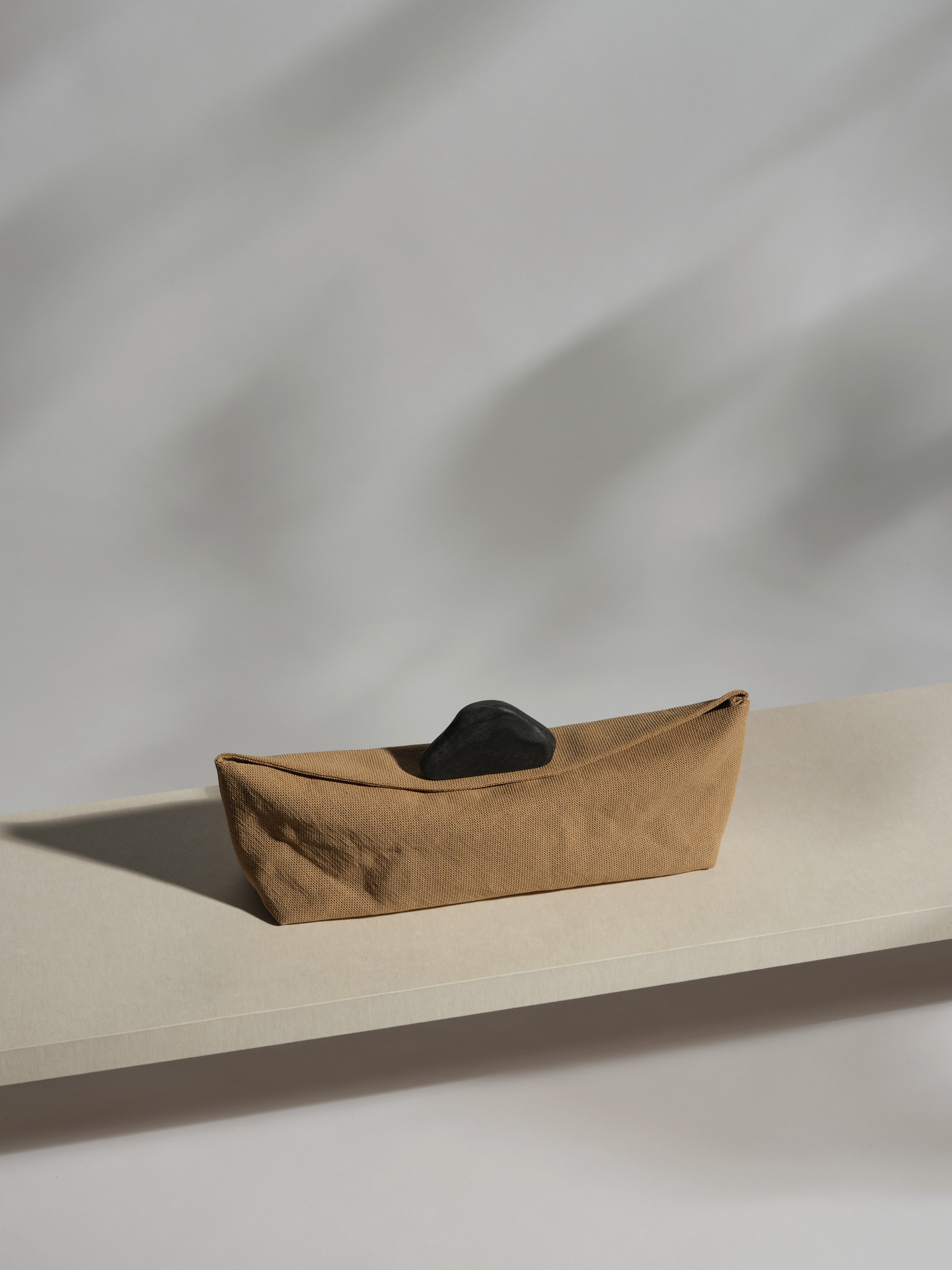 ISLA Sculptural Panama Paper Clutch with Stone Ornament
