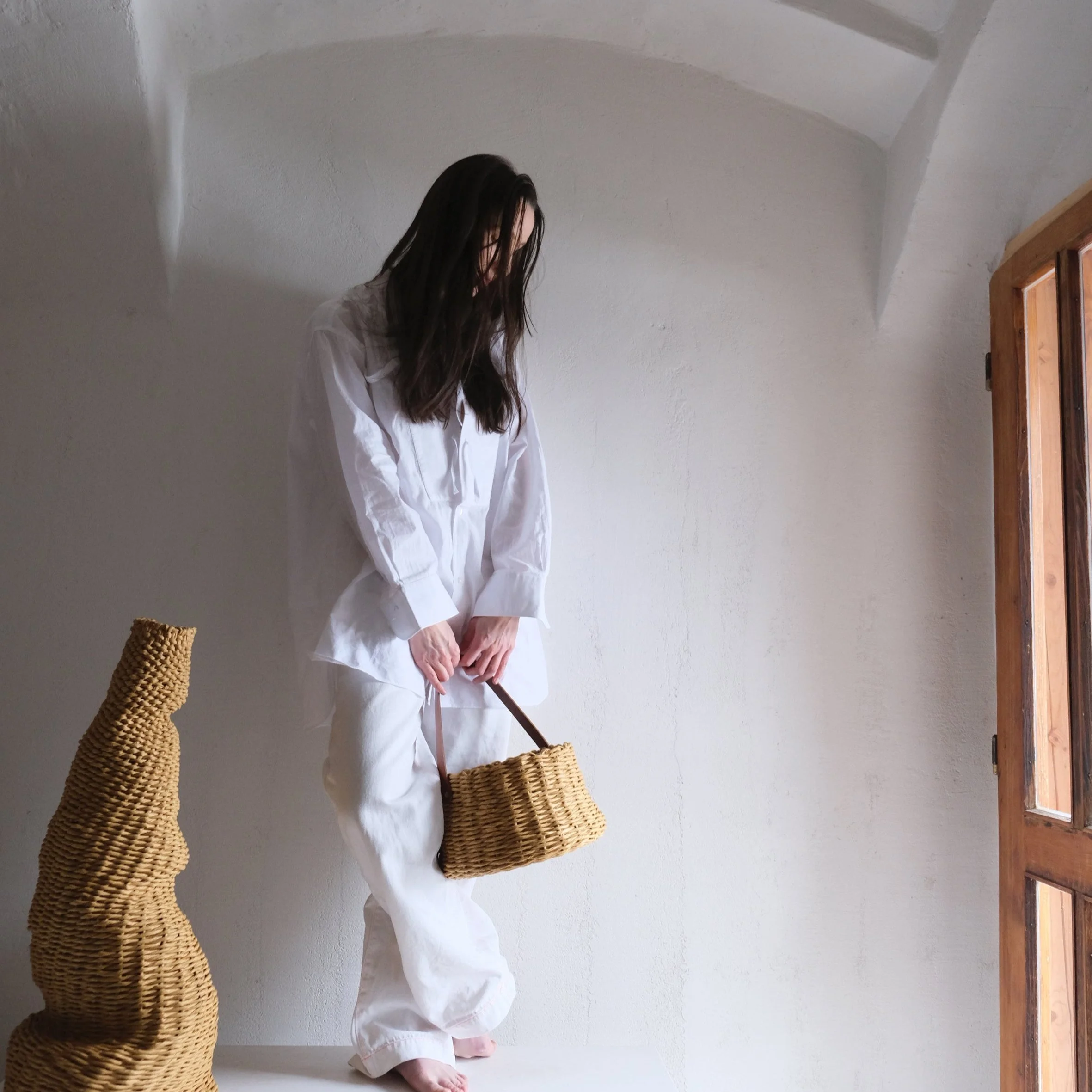 COCOON BASKET Hand-Woven Paper Yarn Bag
