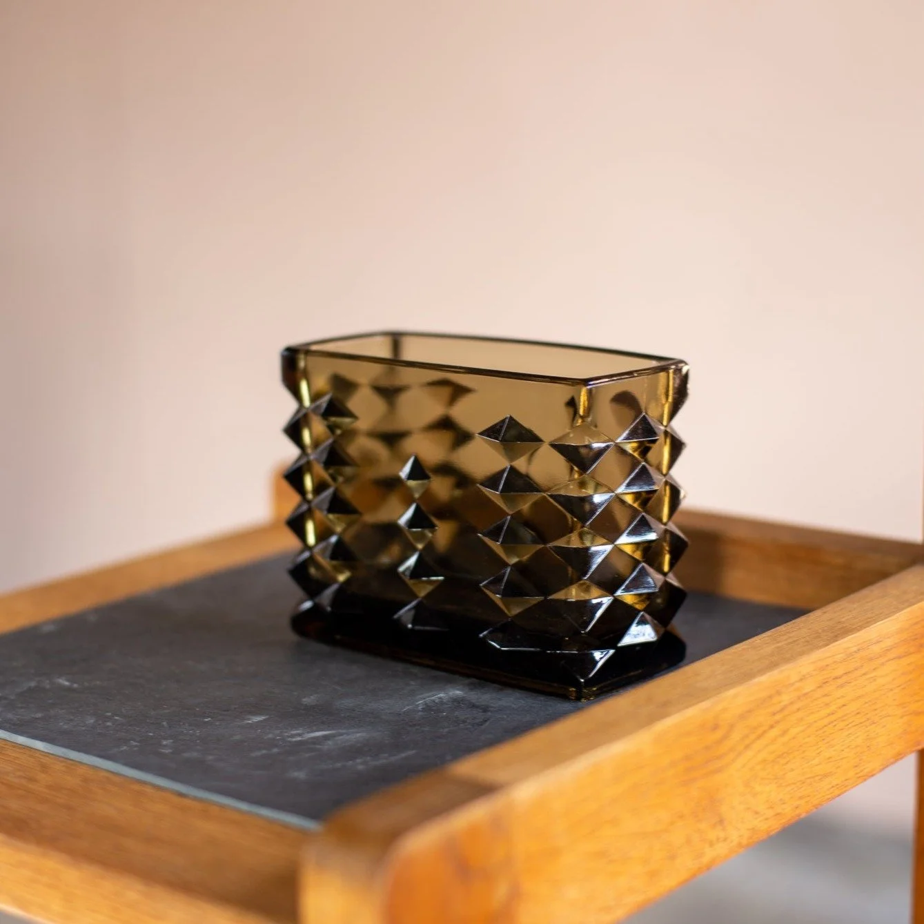 Rhombus Pattern Glass Vase (ロンバス パターン ガラス ベース)