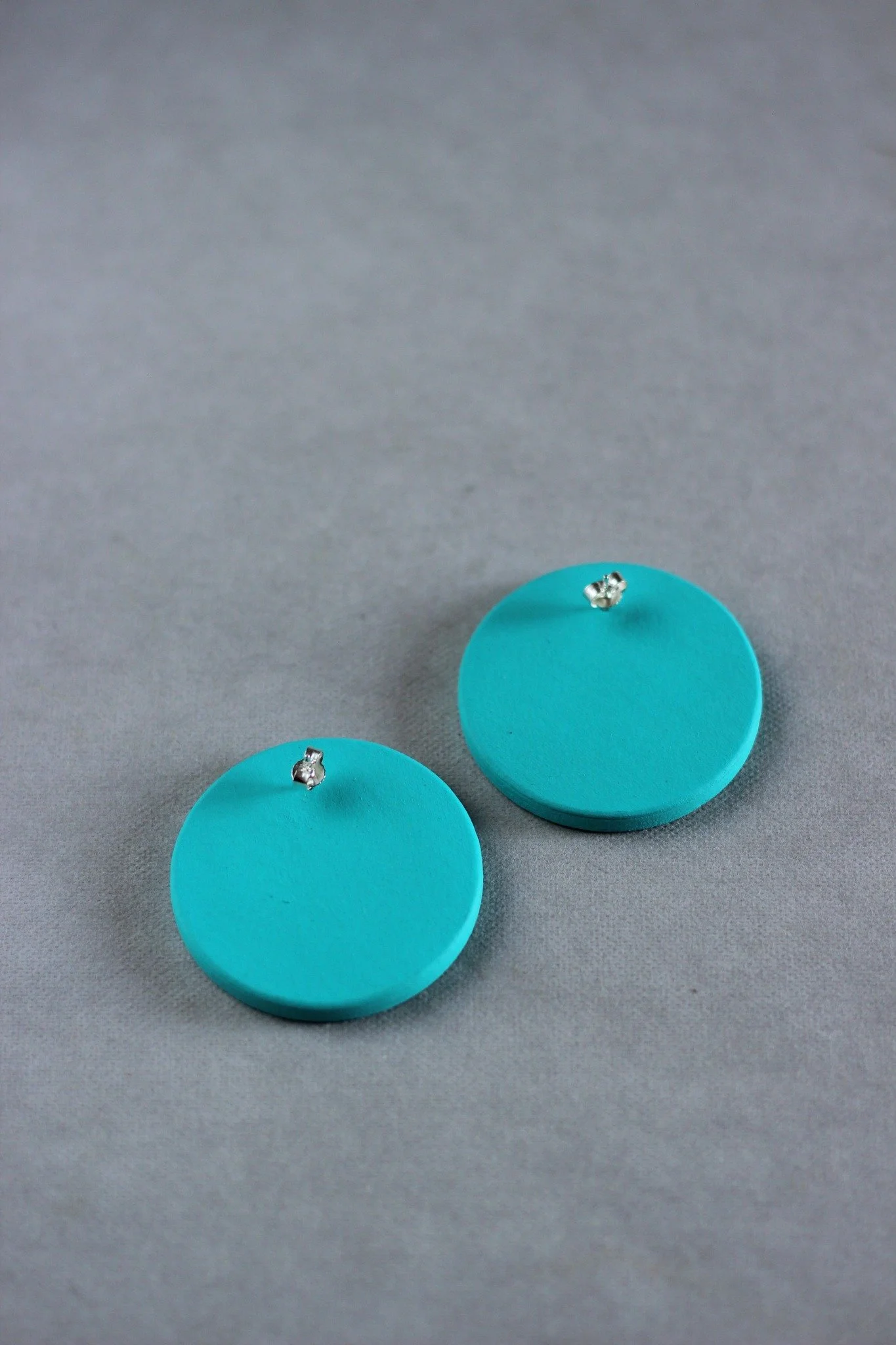 Celeste single button earrings - Large Turquoise (Wearable Art)
