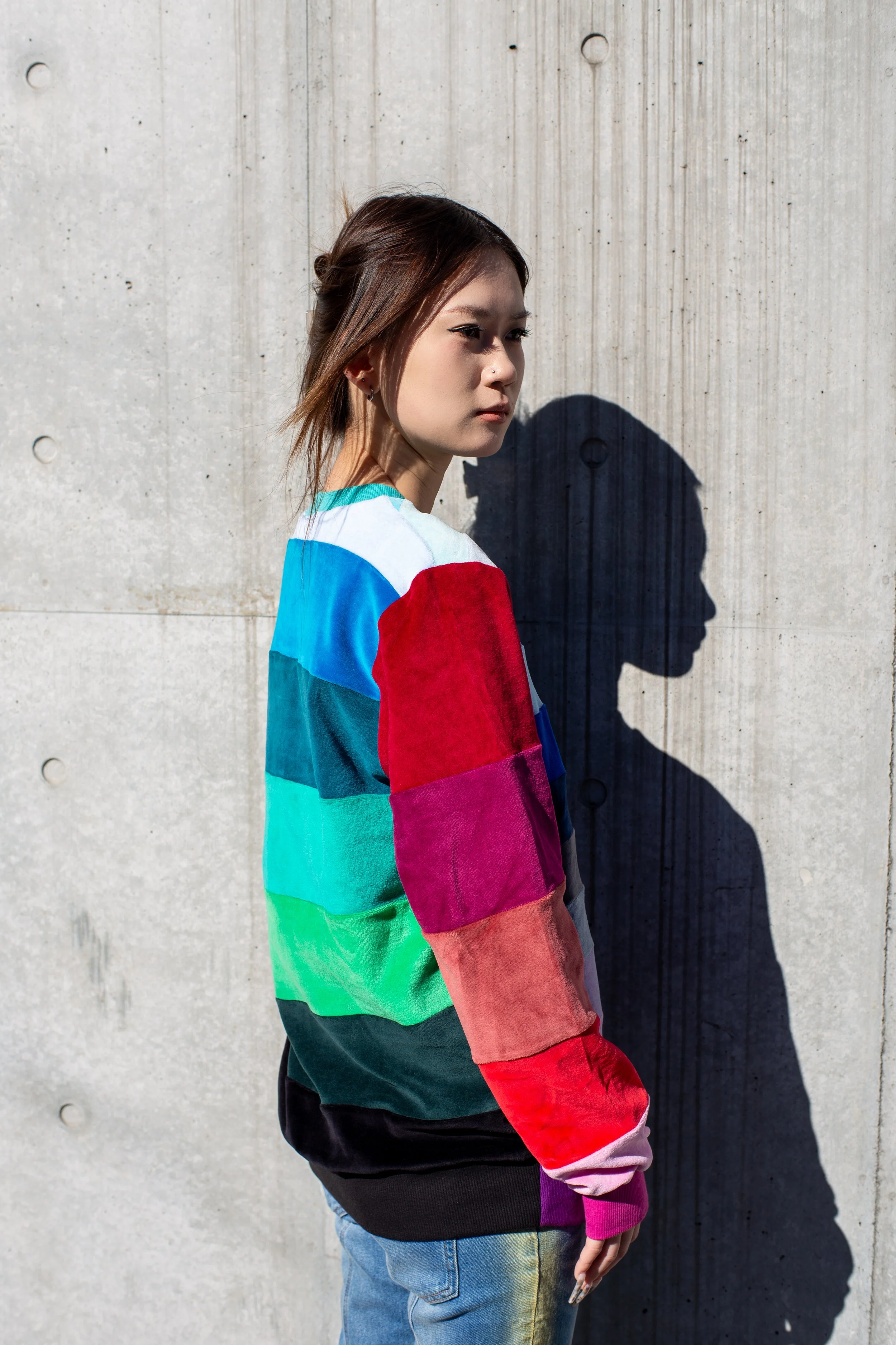 BIG STRIPE - Designers Patchwork Sweater (デザイナーズ パッチワーク セーター)