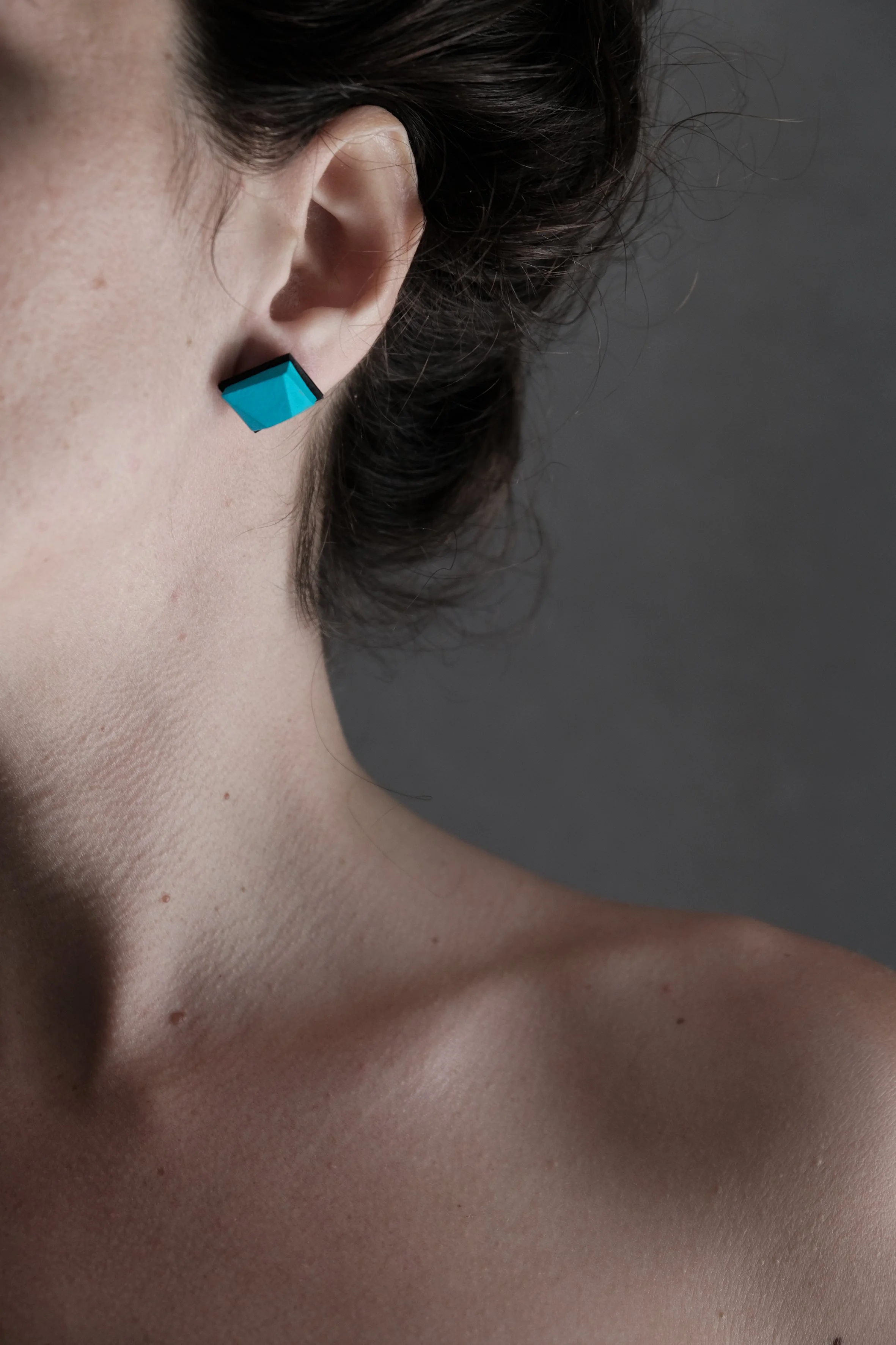 Kristl tiny button earrings - Geometric Wearable Art (Pair)