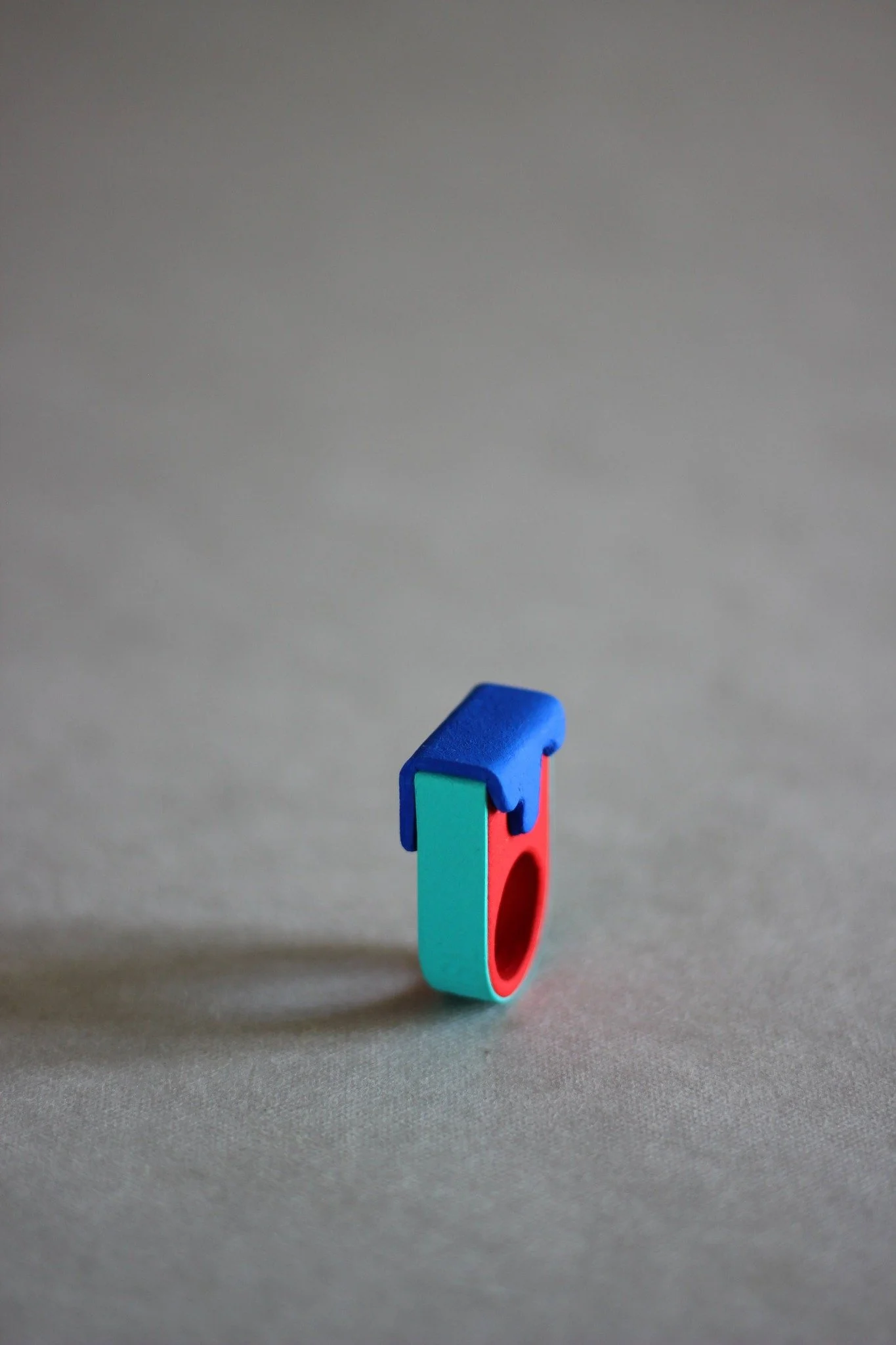 DROP Ring - Tri-Color Wearable Art (Handmade Paper Sculpture)