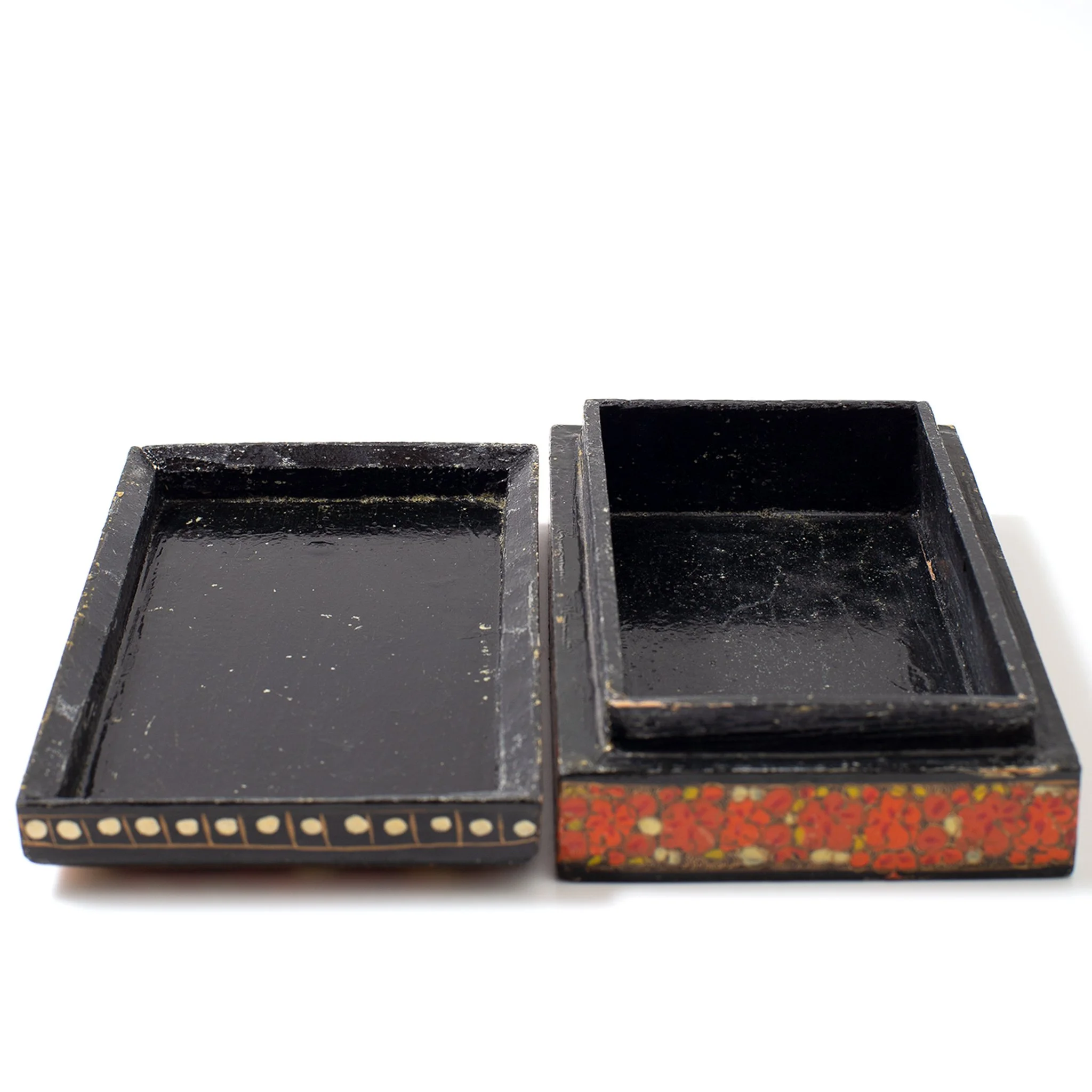 Hand-Painted Flower Pattern Wooden Box (ハンドペイント フラワーパターン ウッドボックス)