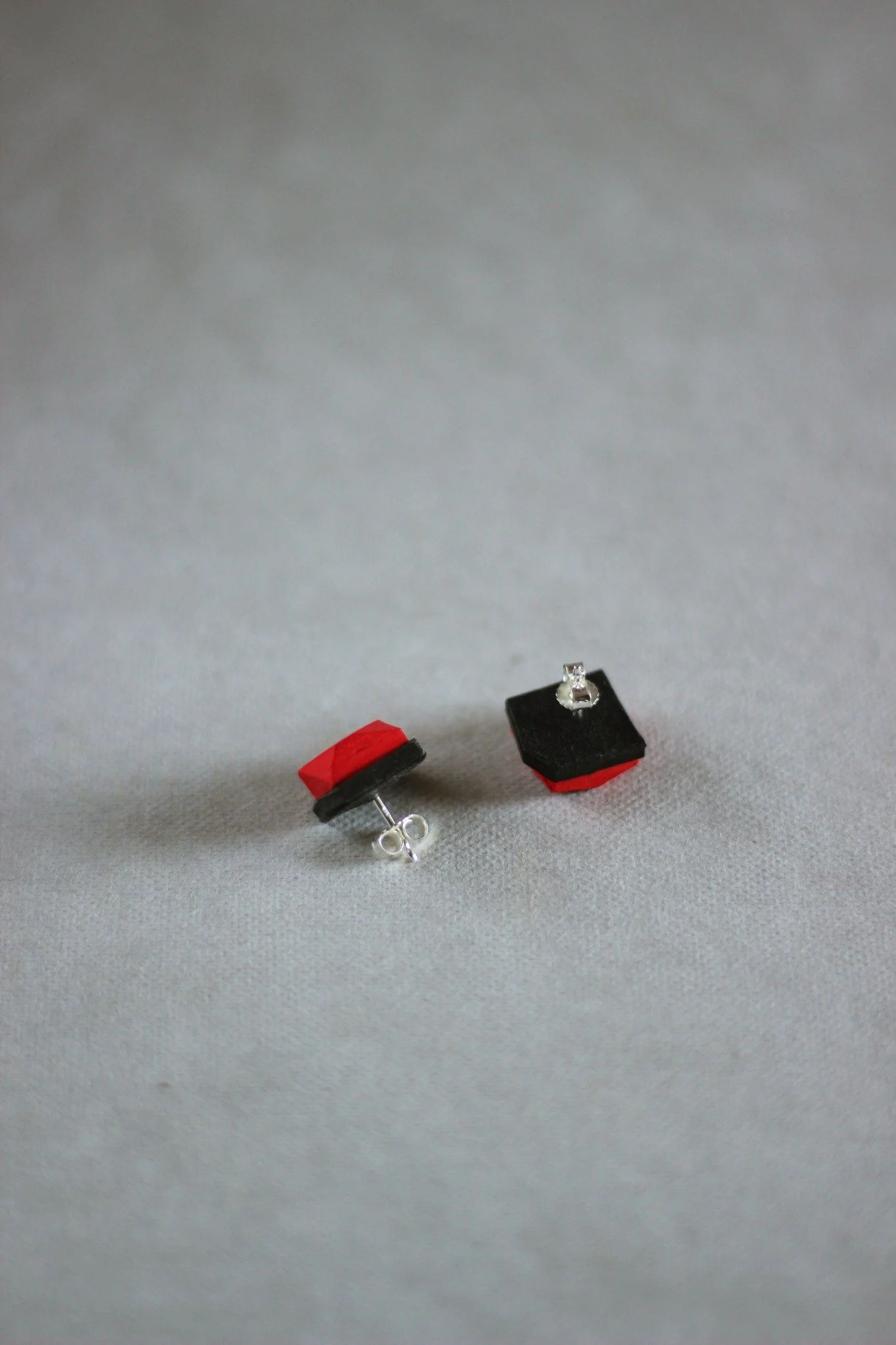 Kristl tiny button earrings - Geometric Wearable Art (Pair)