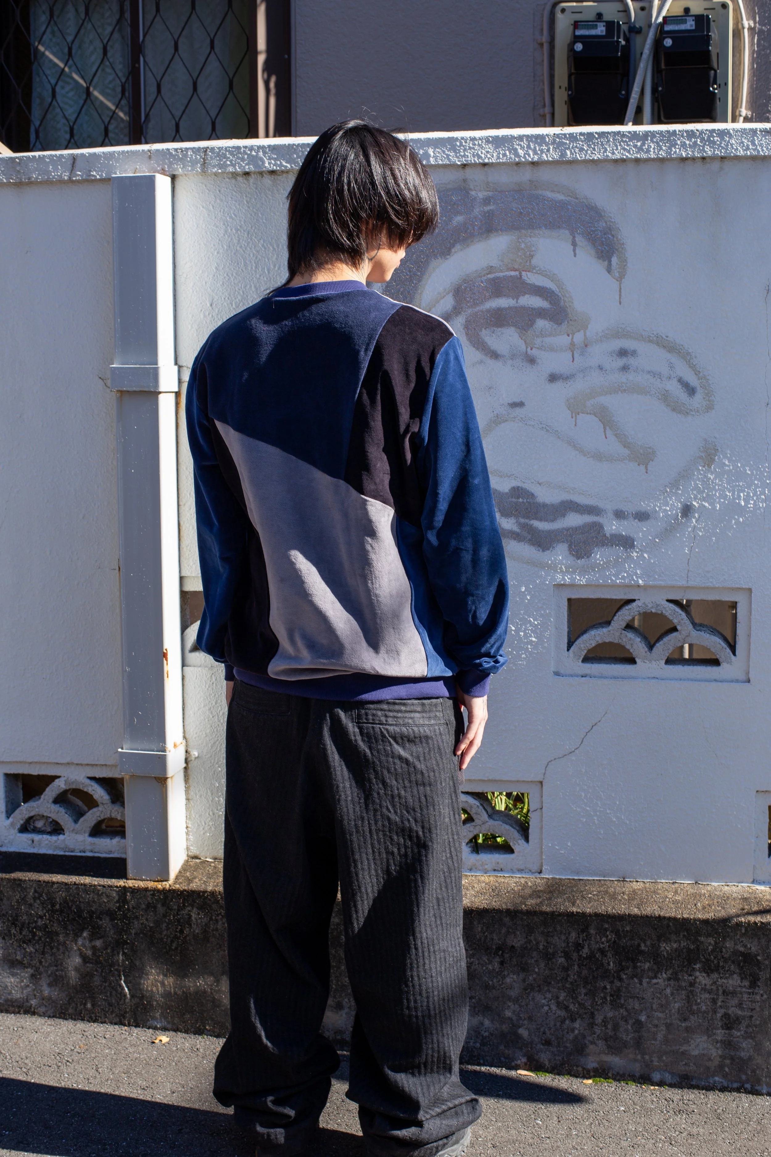 CROOKED - Designers Patchwork Sweatshirt (デザイナーズ パッチワーク スウェットシャツ) (Copy)