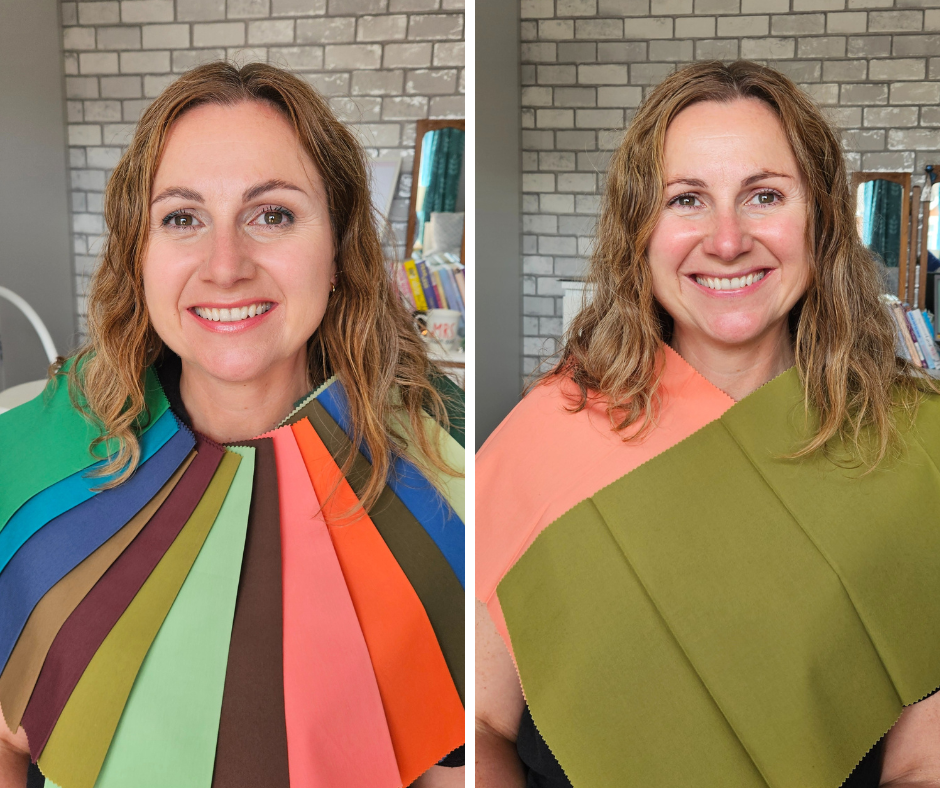 Colour analysis example of a warm and smokey lady at Katie's Style in Kent