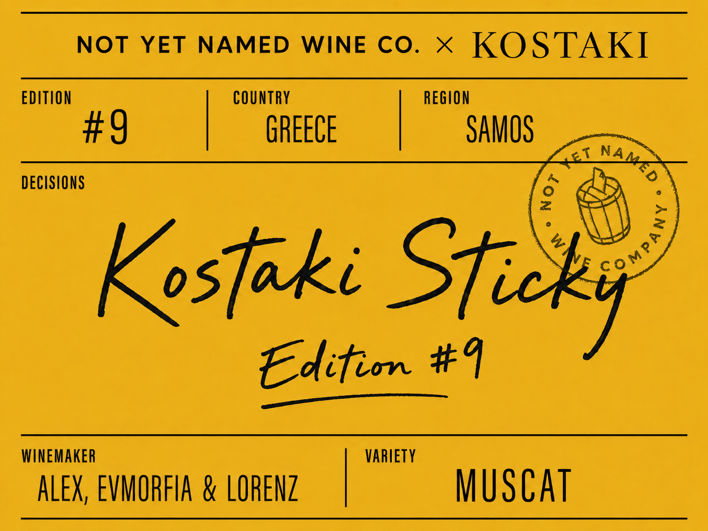 Sweet Samos, Sticky Kostaki