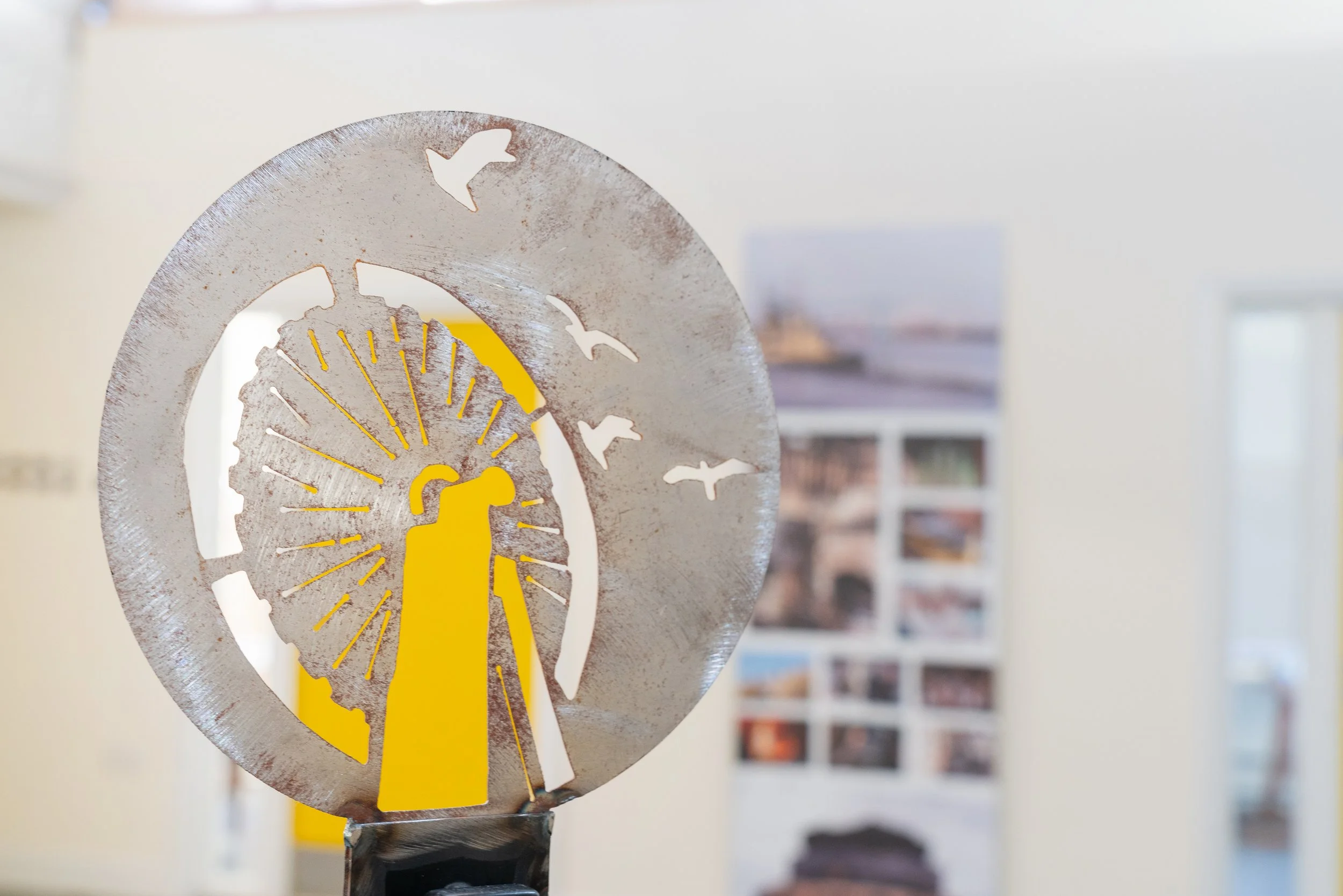 Gong Stand Designs by welding students from Redcar &amp; Cleveland College 