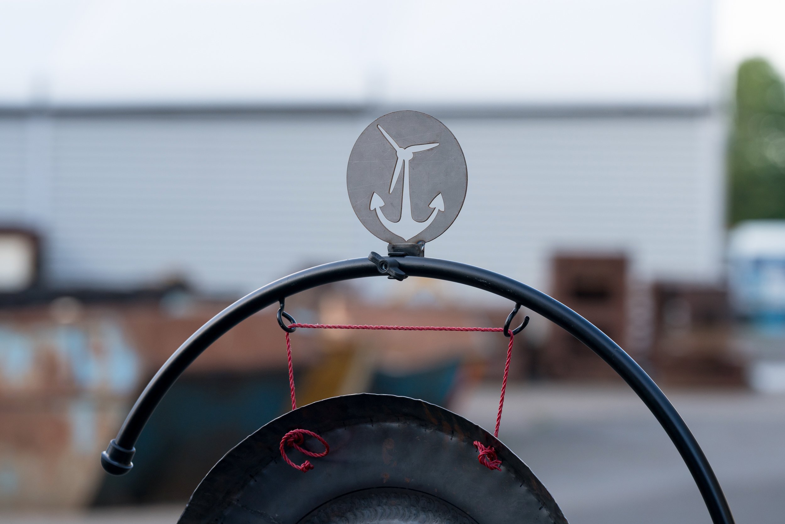 Gong Stand Designs by welding students from Redcar &amp; Cleveland College 